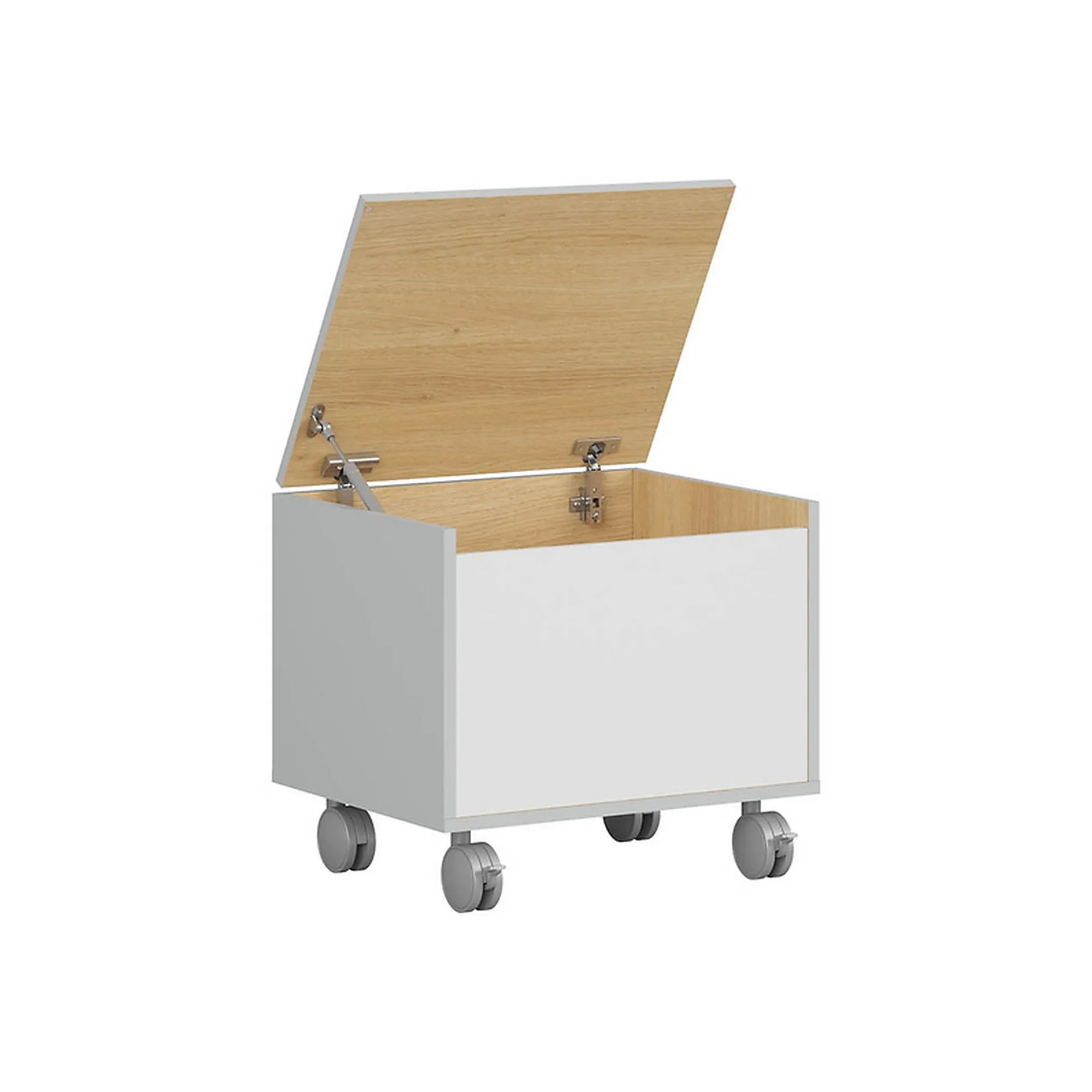 Cutie depozitare NANDU, gri/alb licios, PAL, 50x40x35 cm