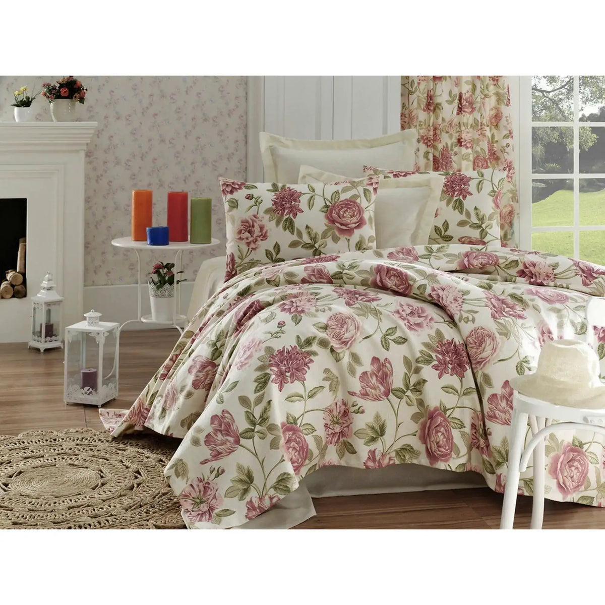 Cuvertura pat CARE, multicolor, bumbac, 160x235 cm