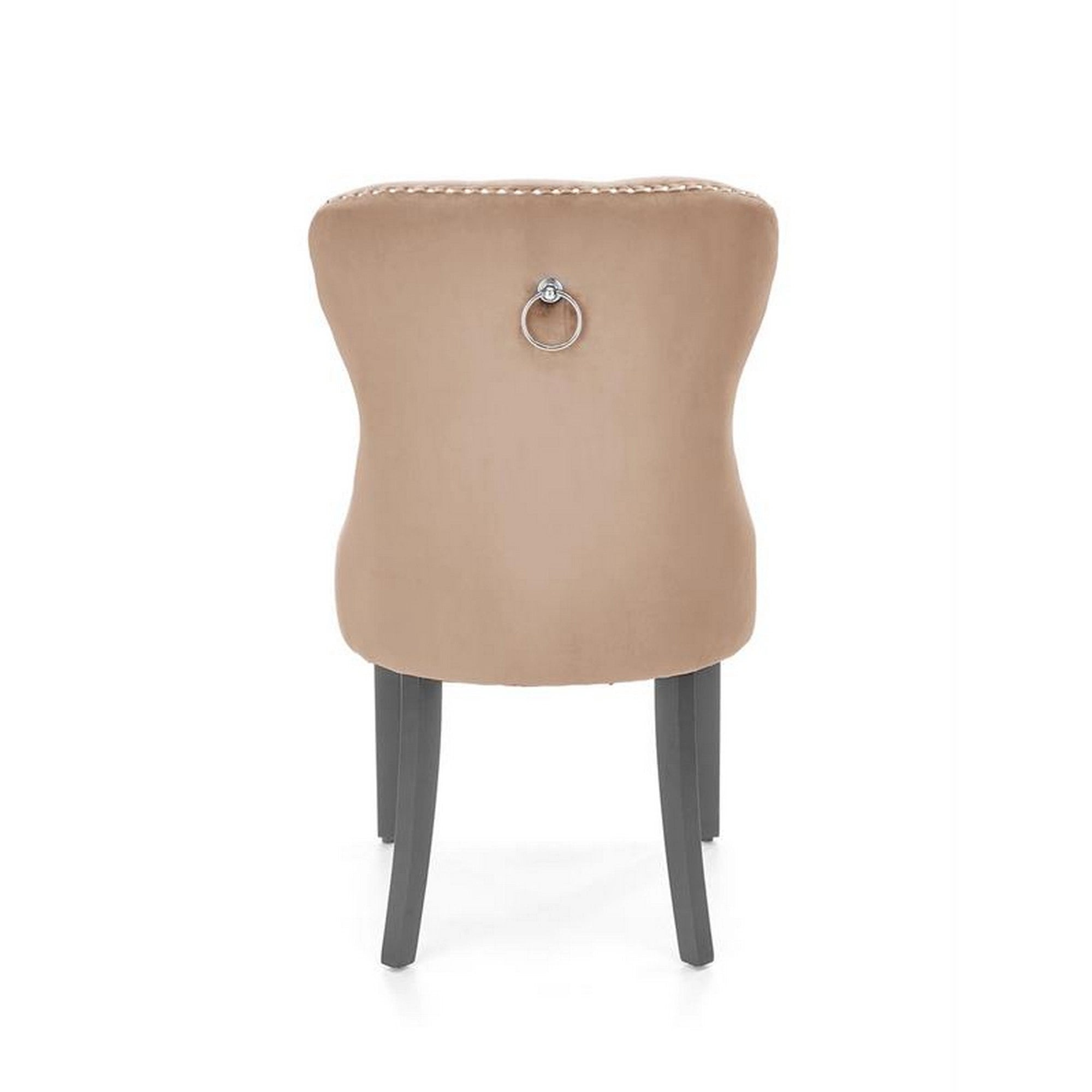 Scaun tapitat MIYA, bej - Bluvel 40, stofa catifelata/lemn, 54x60x100 cm