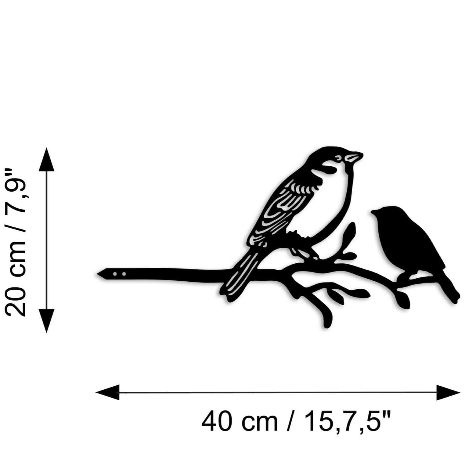 Decoratiune gradina 565TNL1300, negru, metal, 40x20 cm