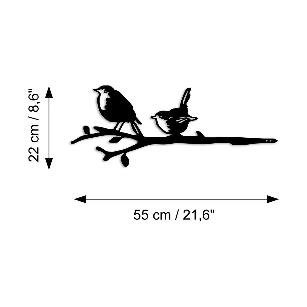 Decoratiune gradina 565TNL1301, negru, metal, 55x22 cm
