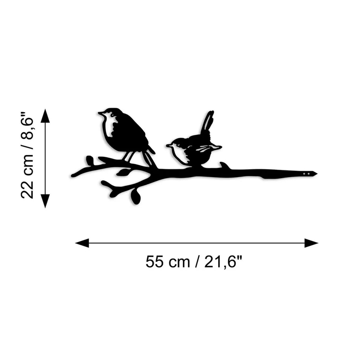 Decoratiune gradina 565TNL1301, negru, metal, 55x22 cm