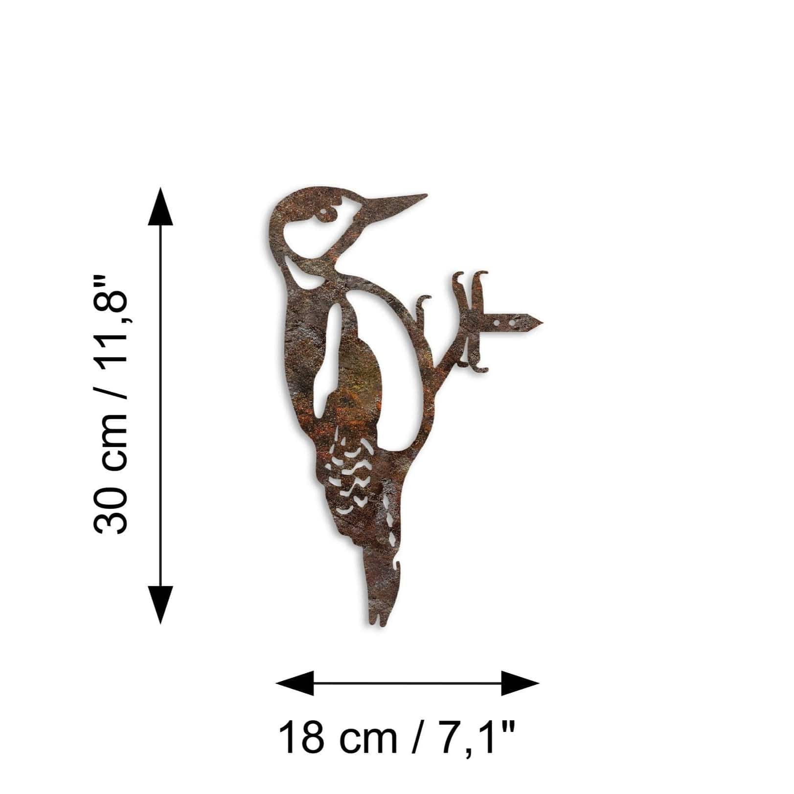 Decoratiune gradina 565TNL1309, maro, metal, 18x30 cm