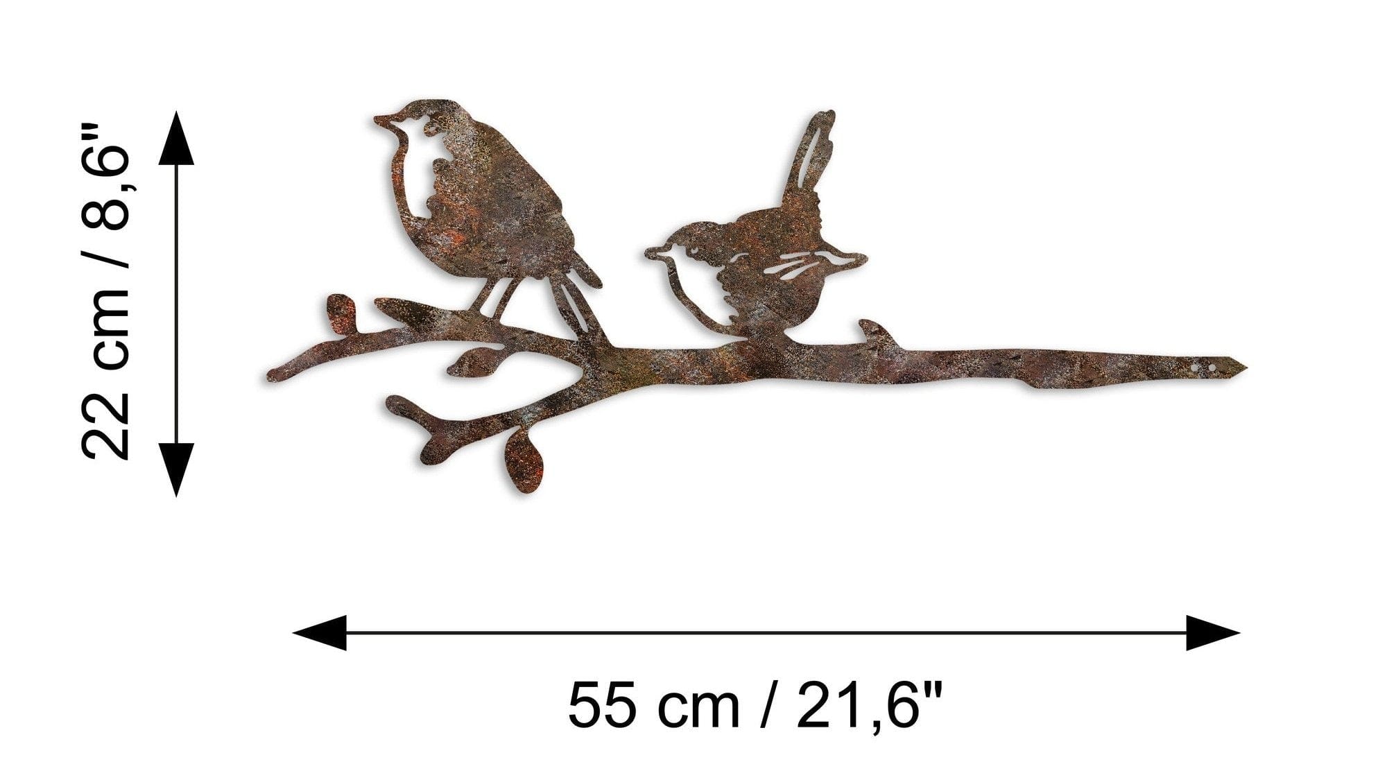 Decoratiune gradina 565TNL1311, maro, metal, 55x22 cm