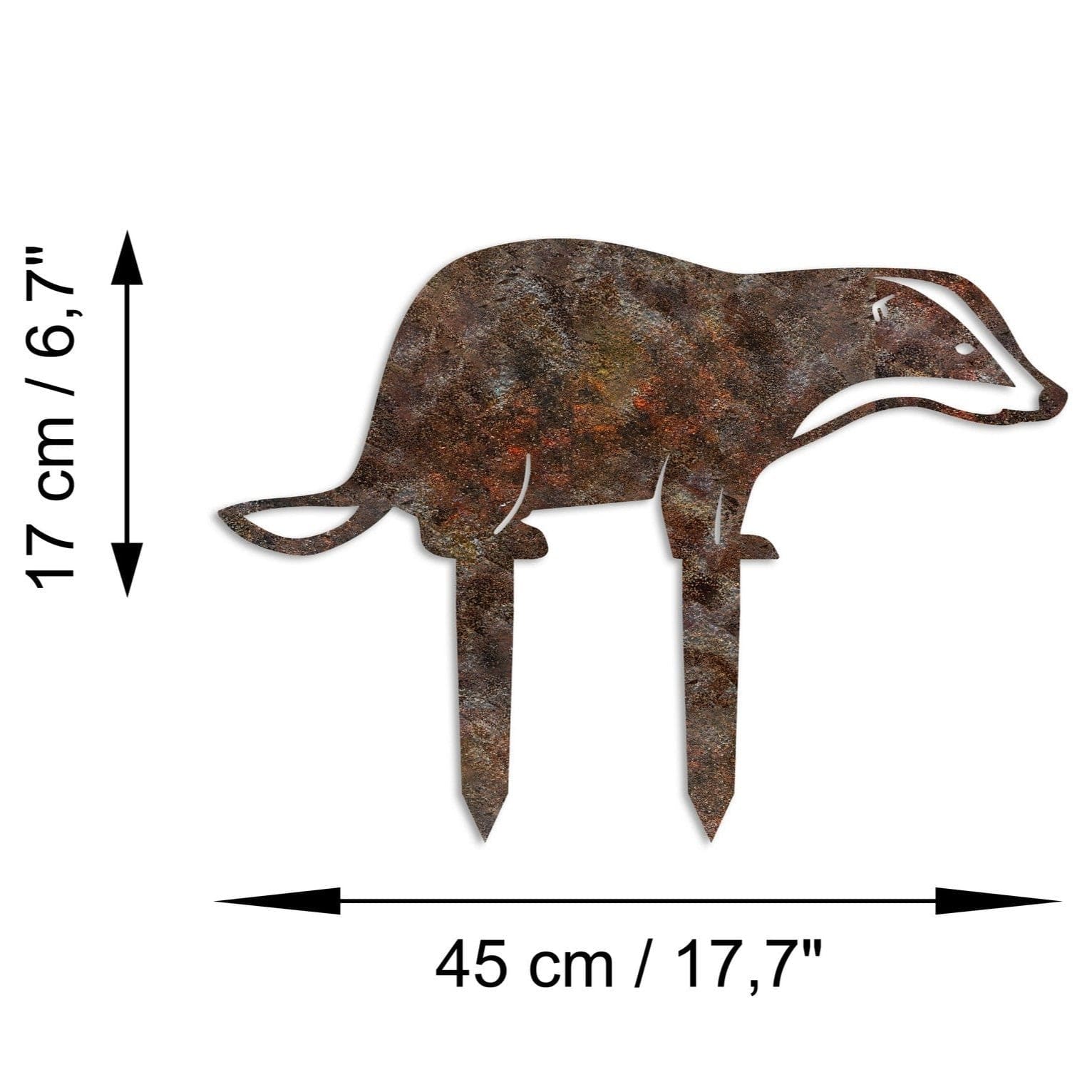 Decoratiune gradina BADGER A-01, maro, metal, 45x17 cm