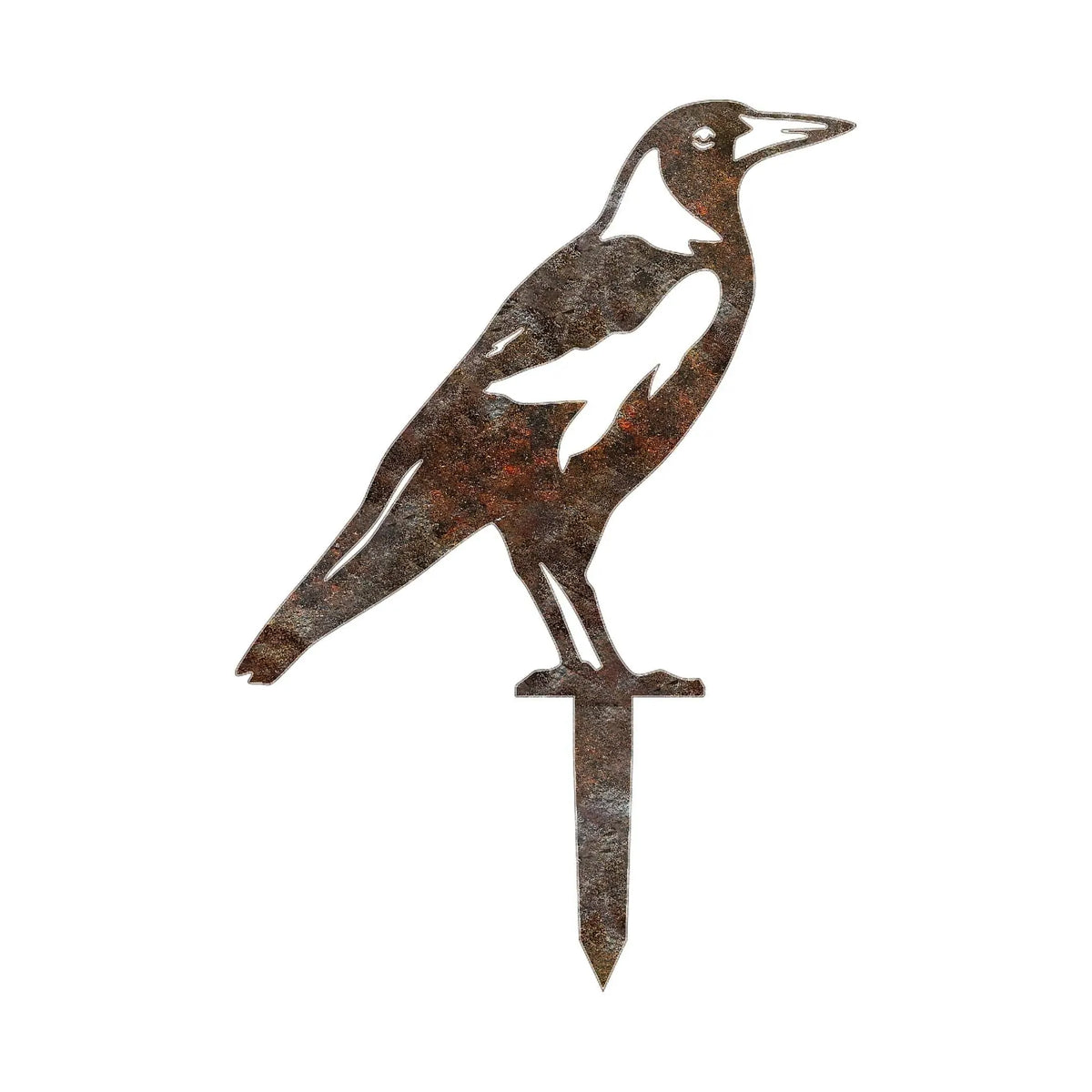 Decoratiune gradina BIRD A-02, maro, metal, 32x30 cm