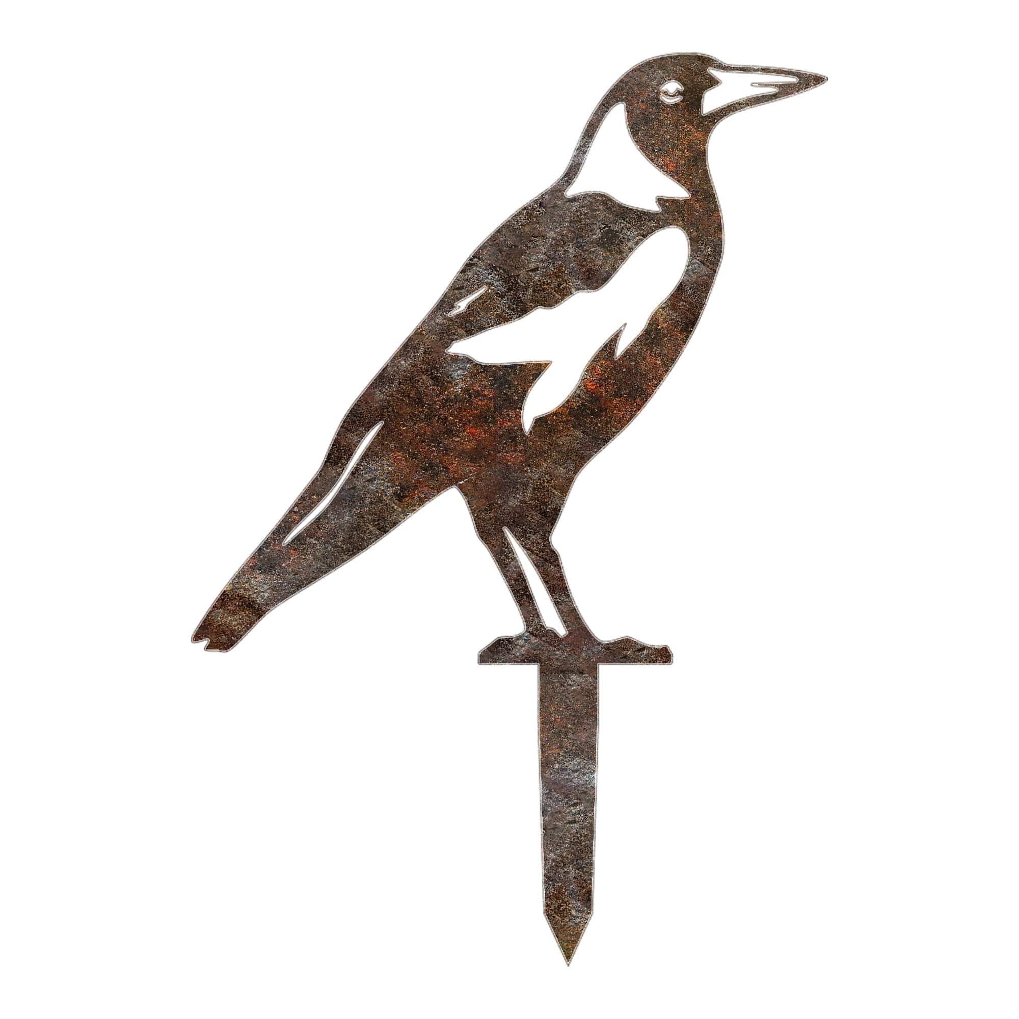 Decoratiune gradina BIRD A-02, maro, metal, 32x30 cm