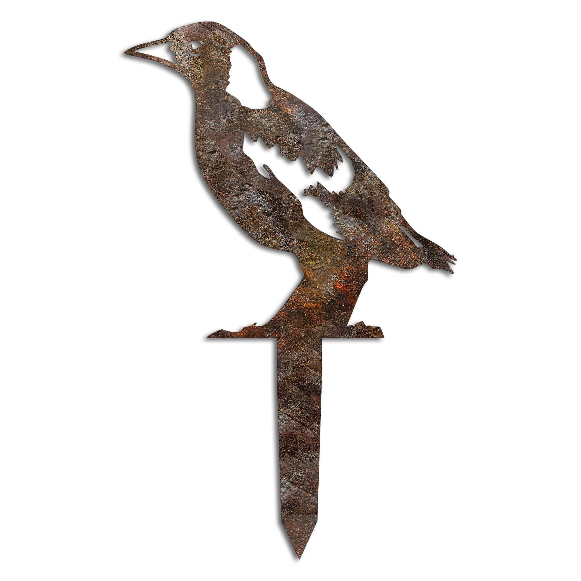 Decoratiune gradina BIRD A-03, maro, metal, 23x21 cm
