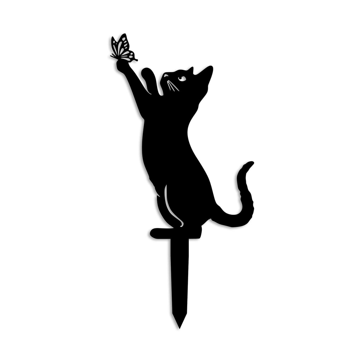 Decoratiune gradina CAT 01, negru, metal, 24x34 cm