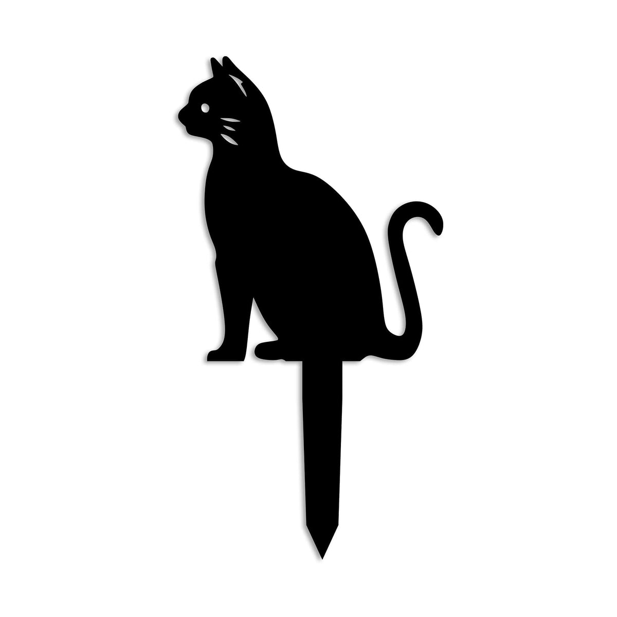 Decoratiune gradina CAT-02, negru, metal, 20x23 cm