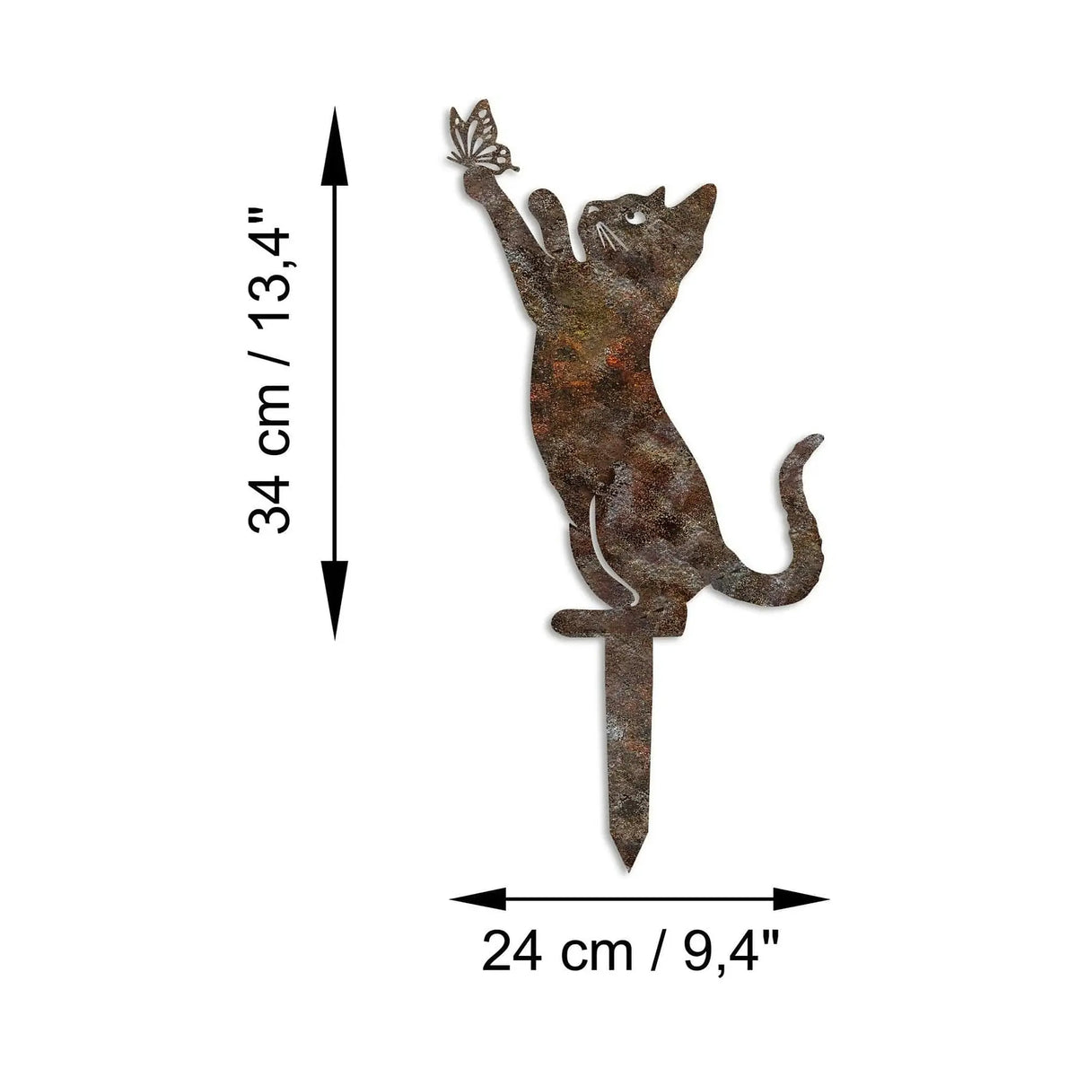 Decoratiune gradina CAT A-01, maro, metal, 24x34 cm