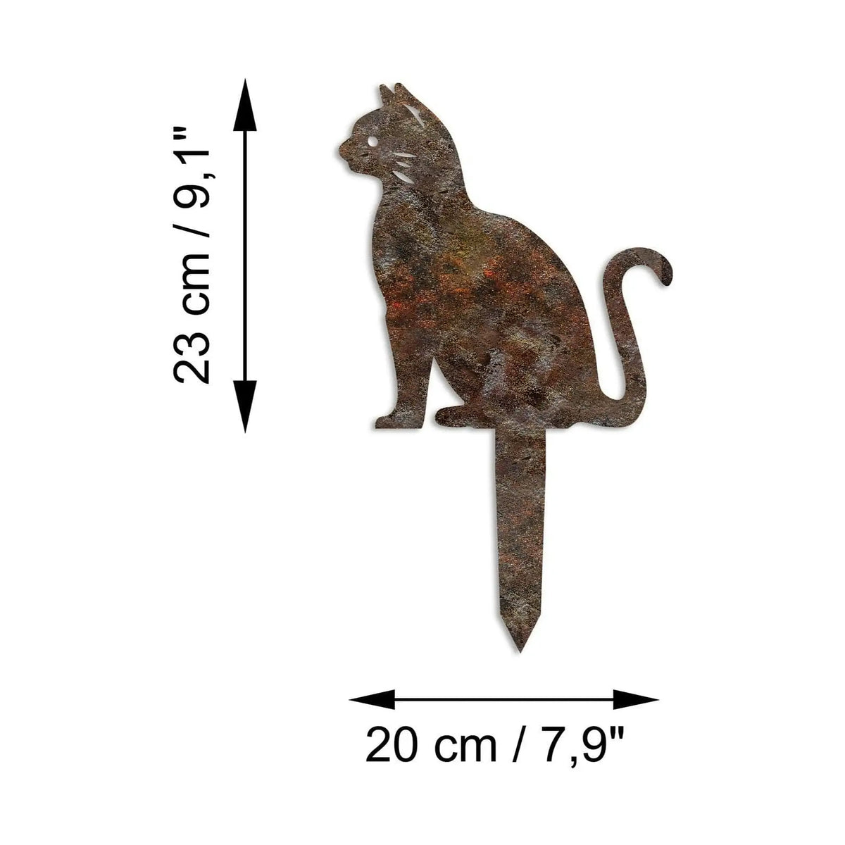 Decoratiune gradina CAT A-02, maro, metal, 20x23 cm