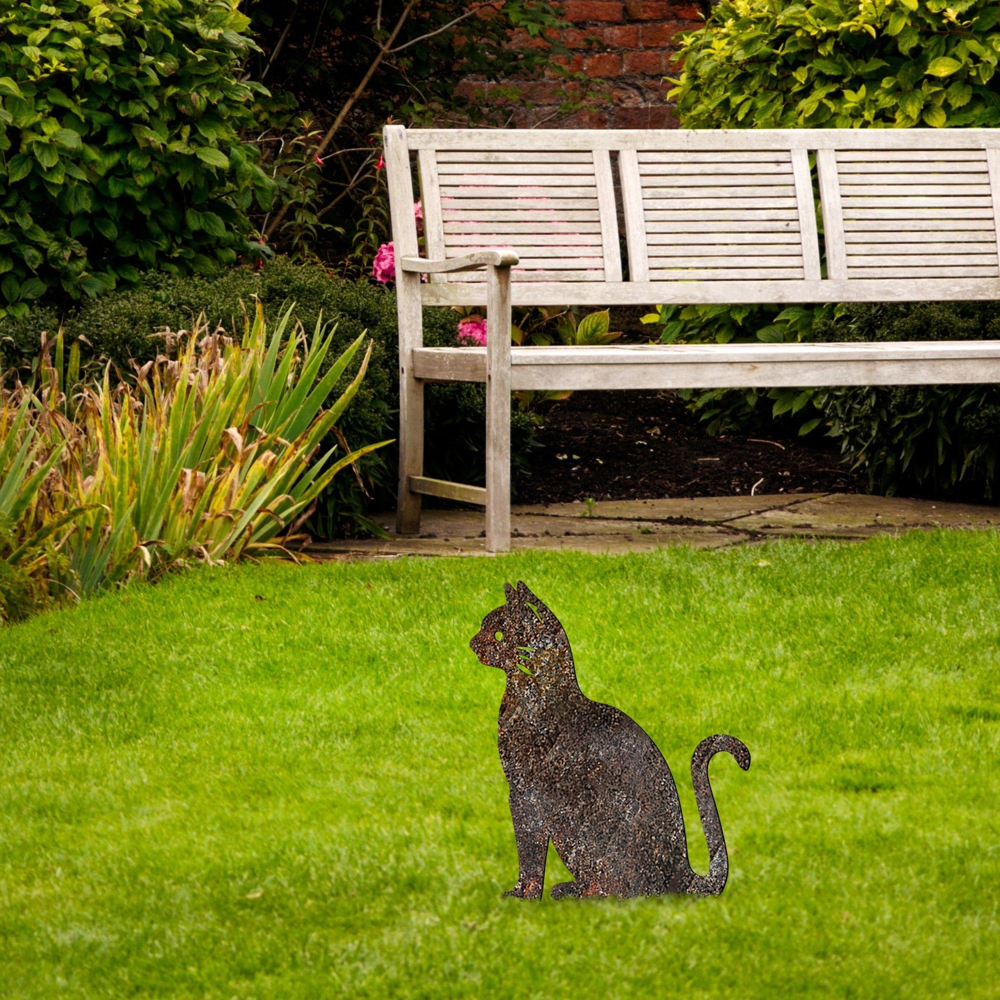 Decoratiune gradina CAT A-02, maro, metal, 20x23 cm