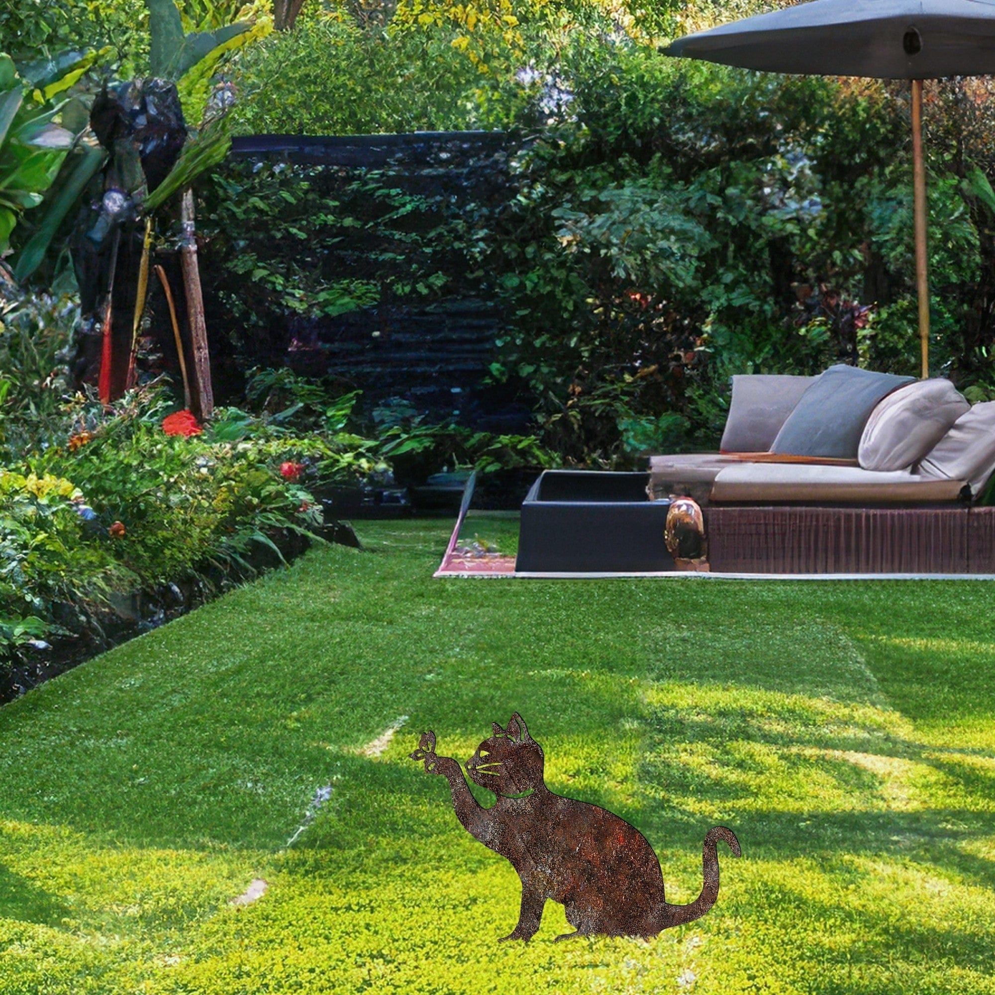 Decoratiune gradina CAT A-03, maro, metal, 31x22 cm