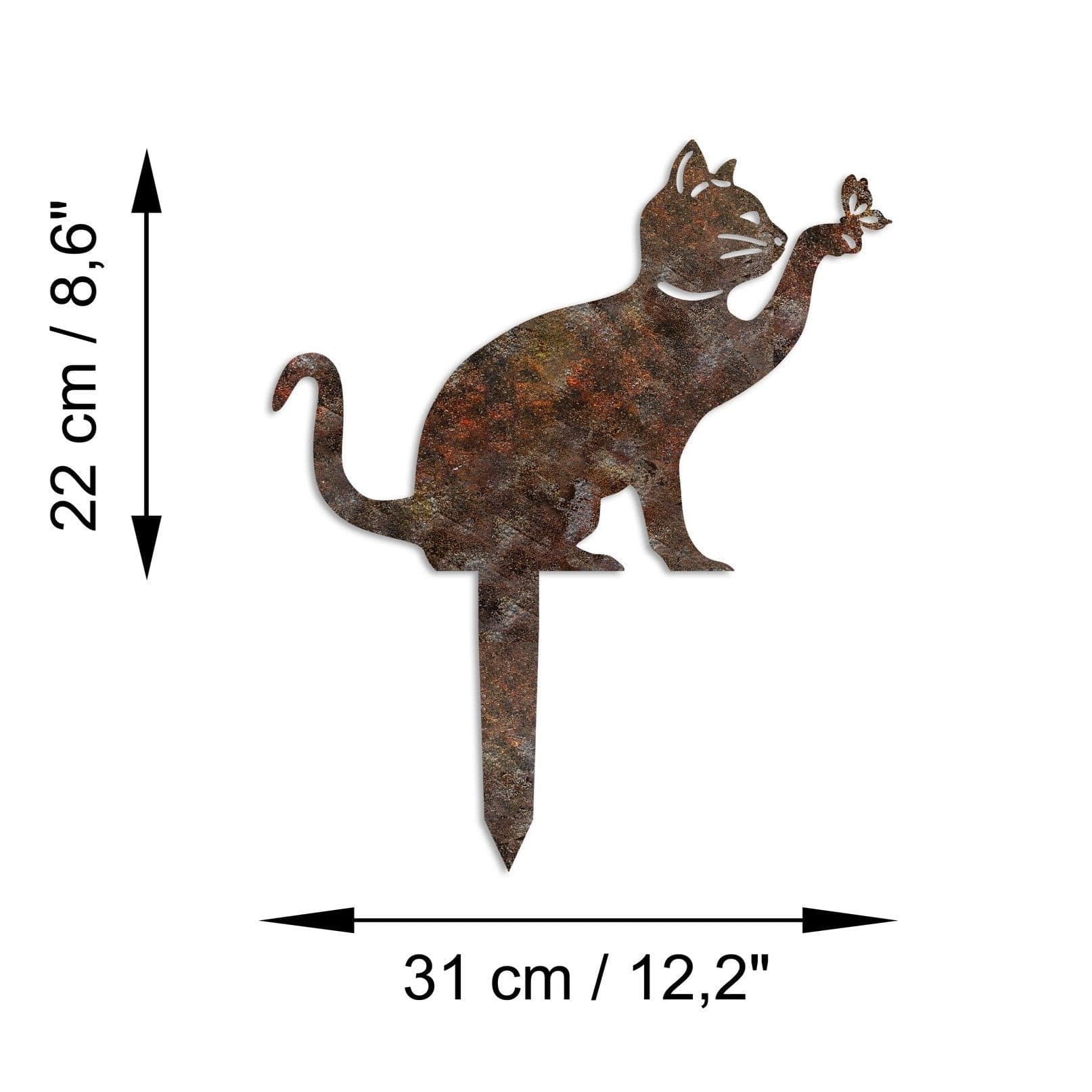 Decoratiune gradina CAT A-03, maro, metal, 31x22 cm