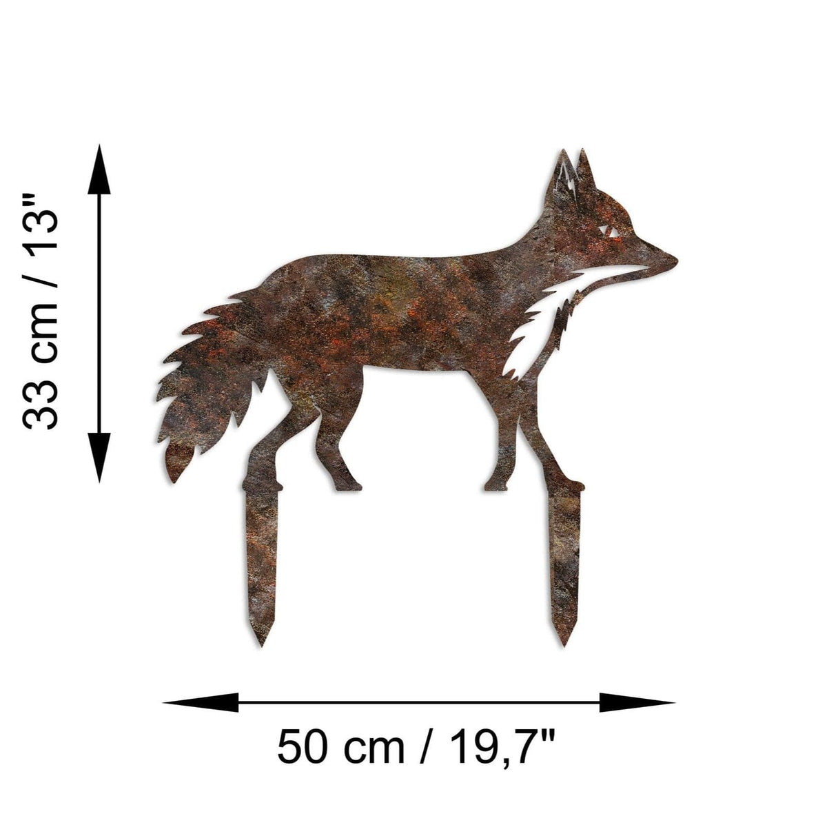 Decoratiune gradina FOX A-01, maro, metal, 50x33 cm