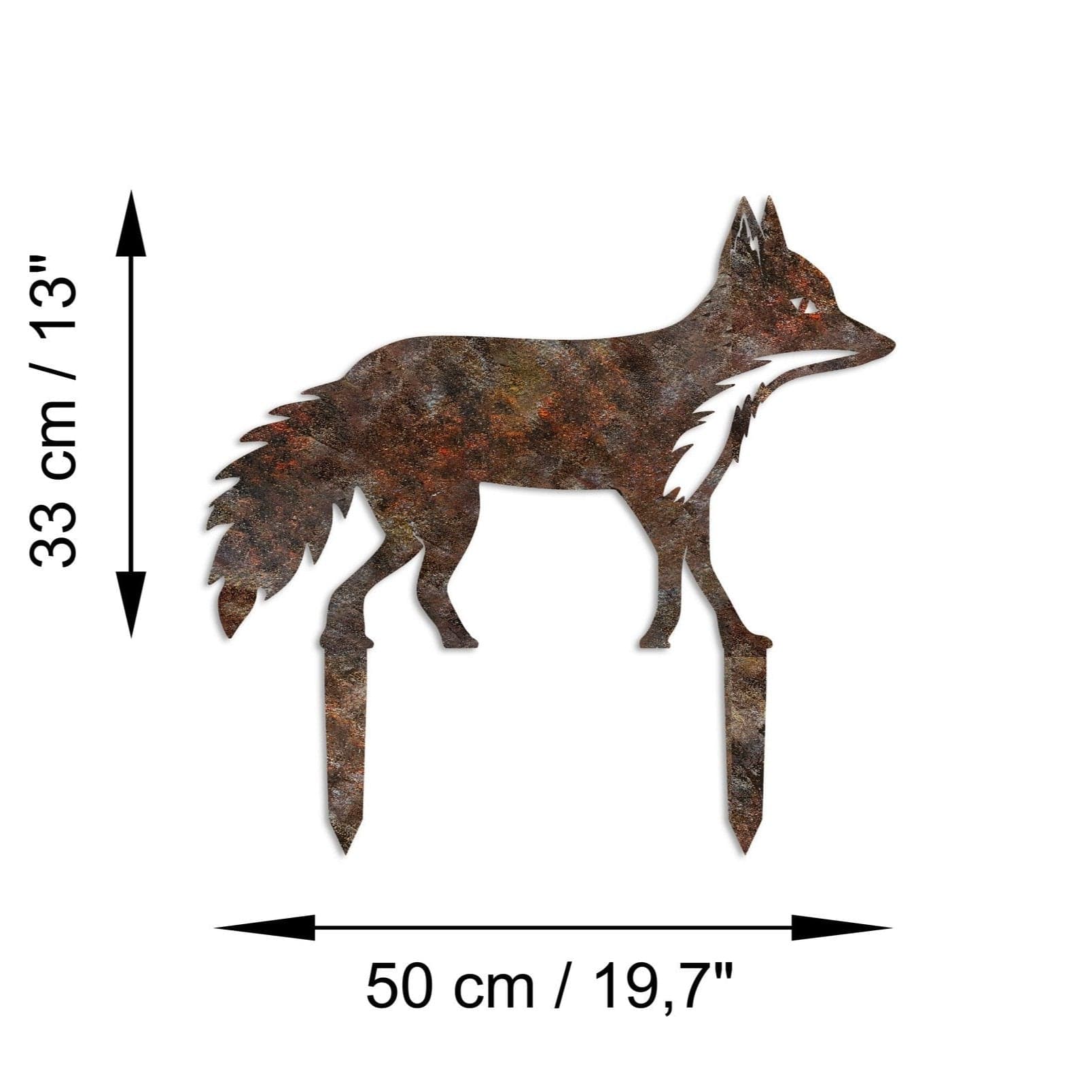 Decoratiune gradina FOX A-01, maro, metal, 50x33 cm