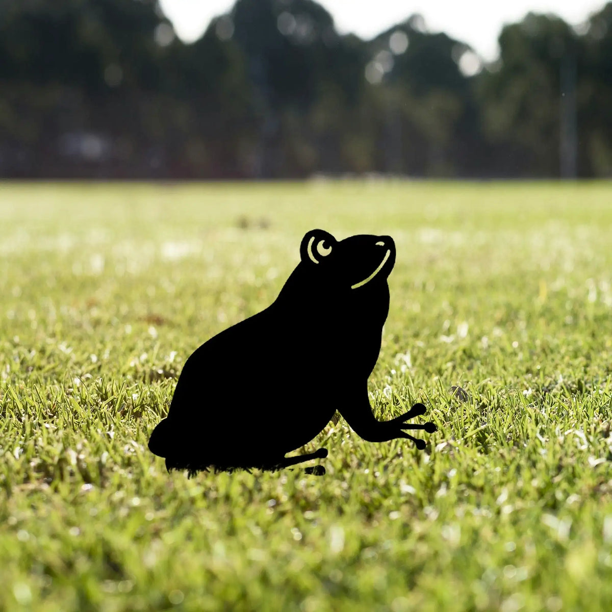 Decoratiune gradina FROG 01, negru, metal, 34x22 cm