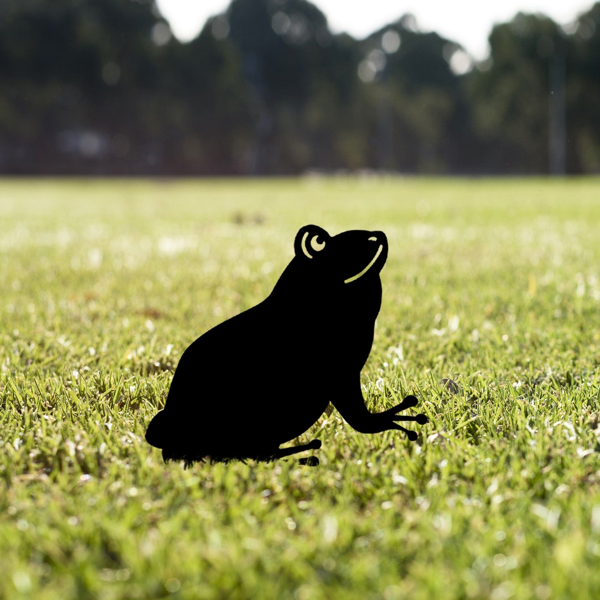 Decoratiune gradina FROG 01, negru, metal, 34x22 cm