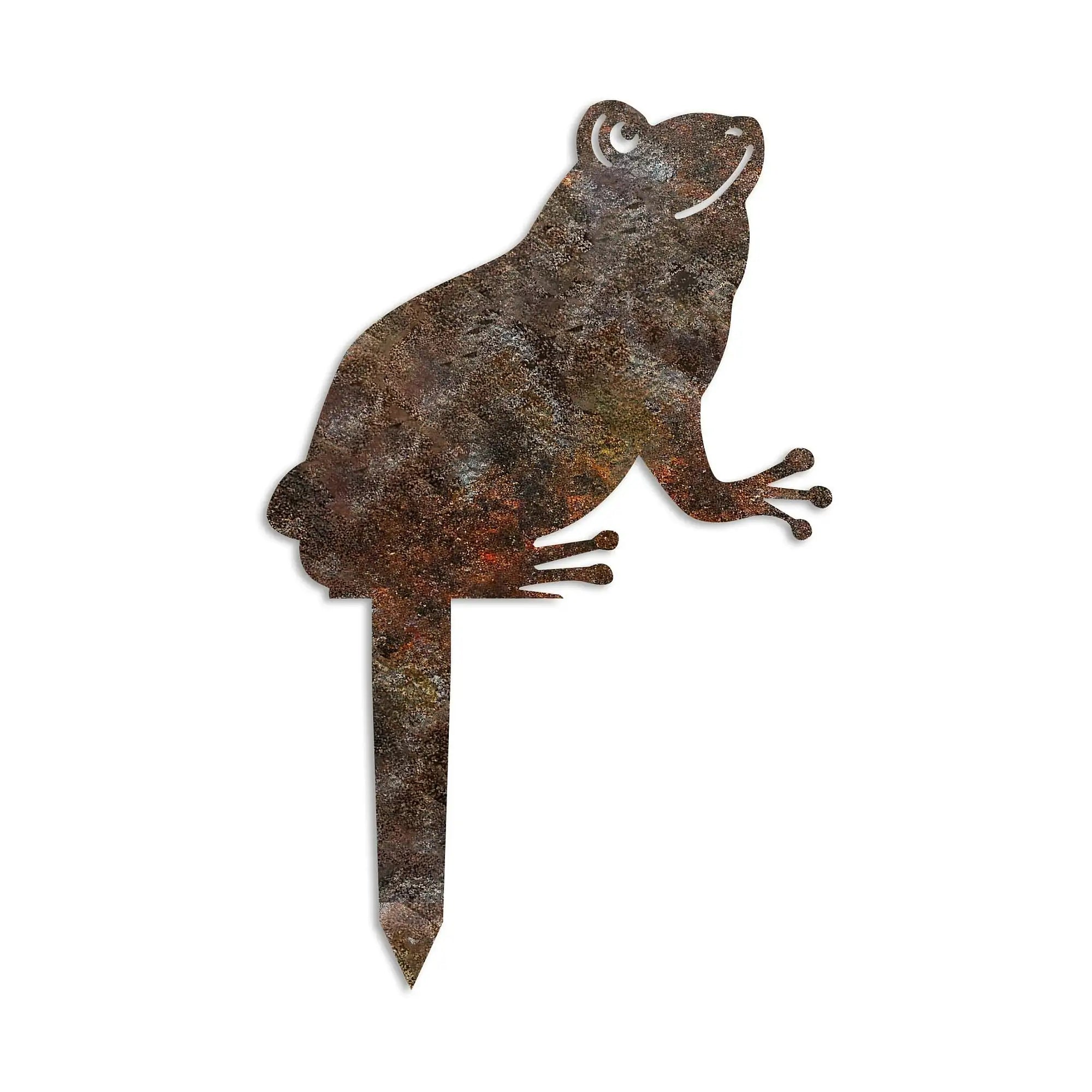 Decoratiune gradina FROG A 01, maro, metal, 34x22 cm