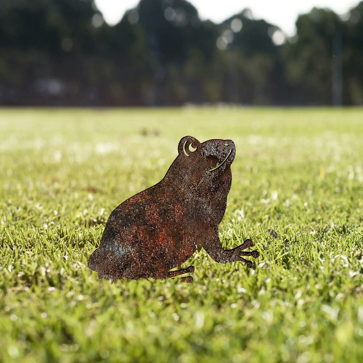 Decoratiune gradina FROG A 01, maro, metal, 34x22 cm