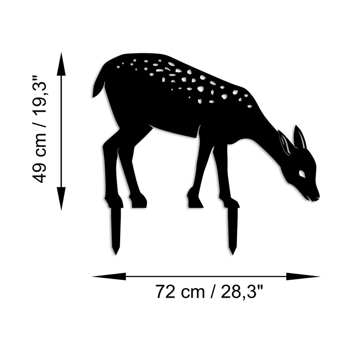 Decoratiune gradina GAZELLE 01, negru, metal, 72x49 cm