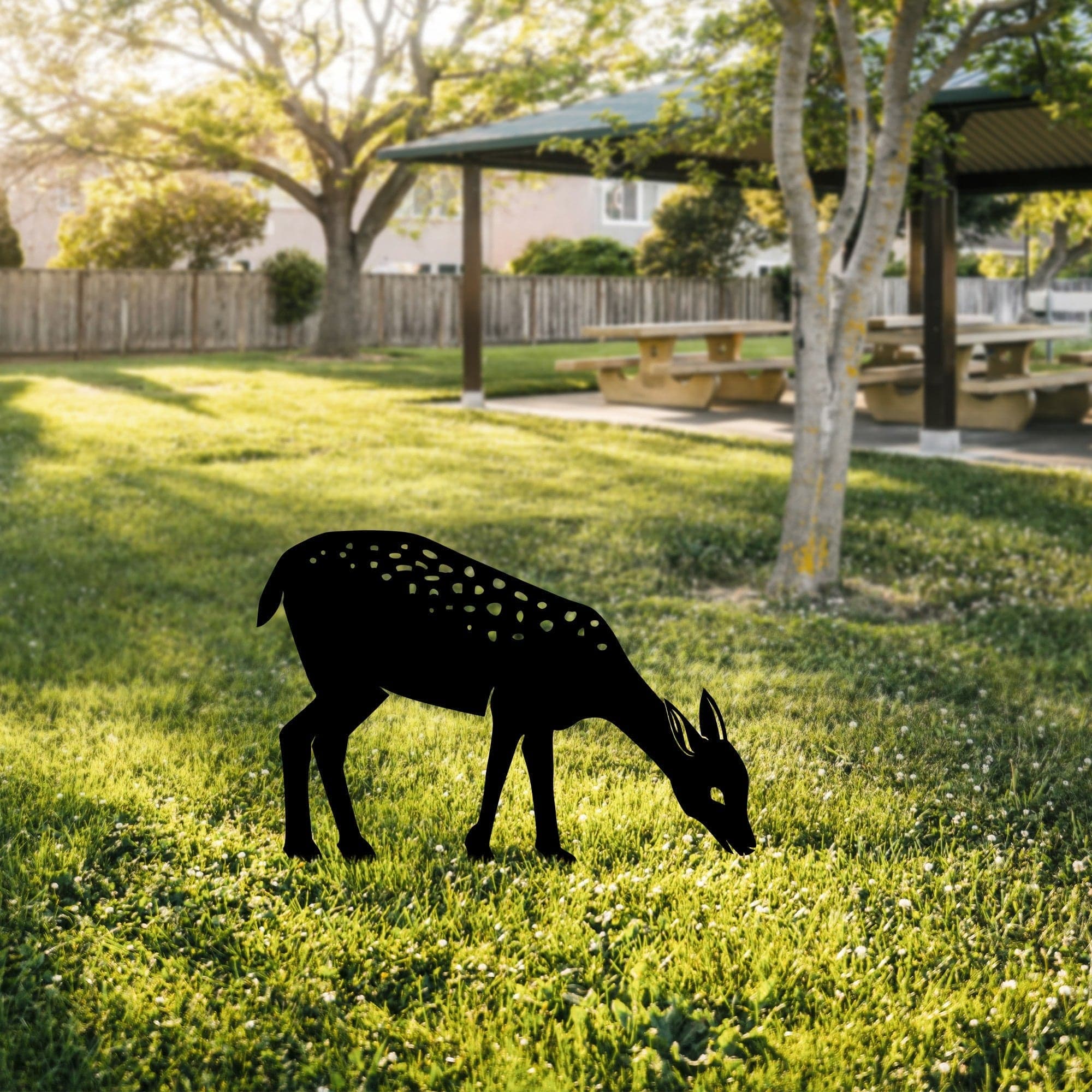 Decoratiune gradina GAZELLE 01, negru, metal, 72x49 cm
