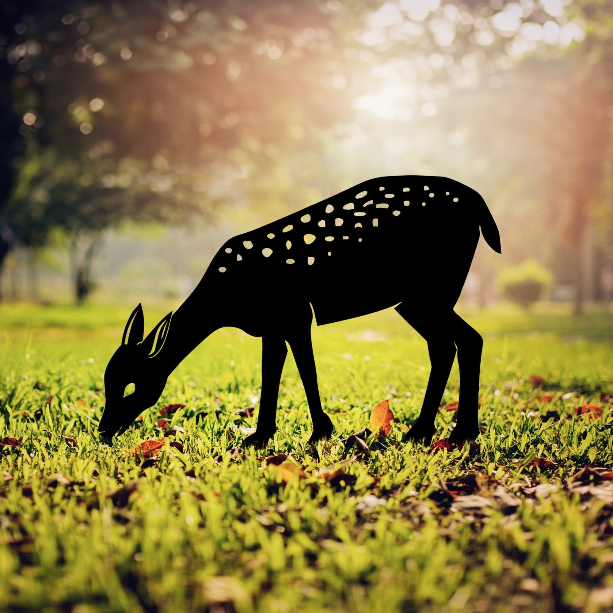 Decoratiune gradina GAZELLE 01, negru, metal, 72x49 cm