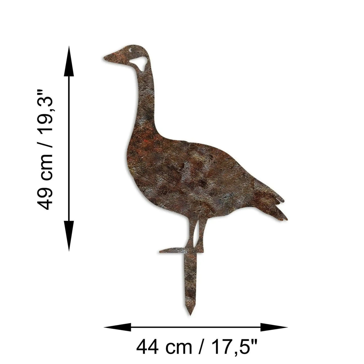 Decoratiune gradina GOOSE A-01, maro, metal, 44x49 cm