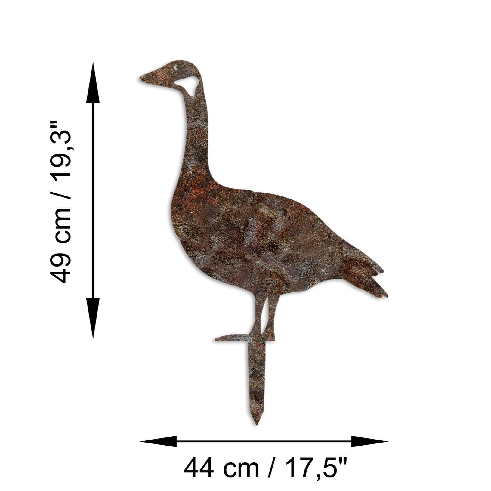 Decoratiune gradina GOOSE A-01, maro, metal, 44x49 cm