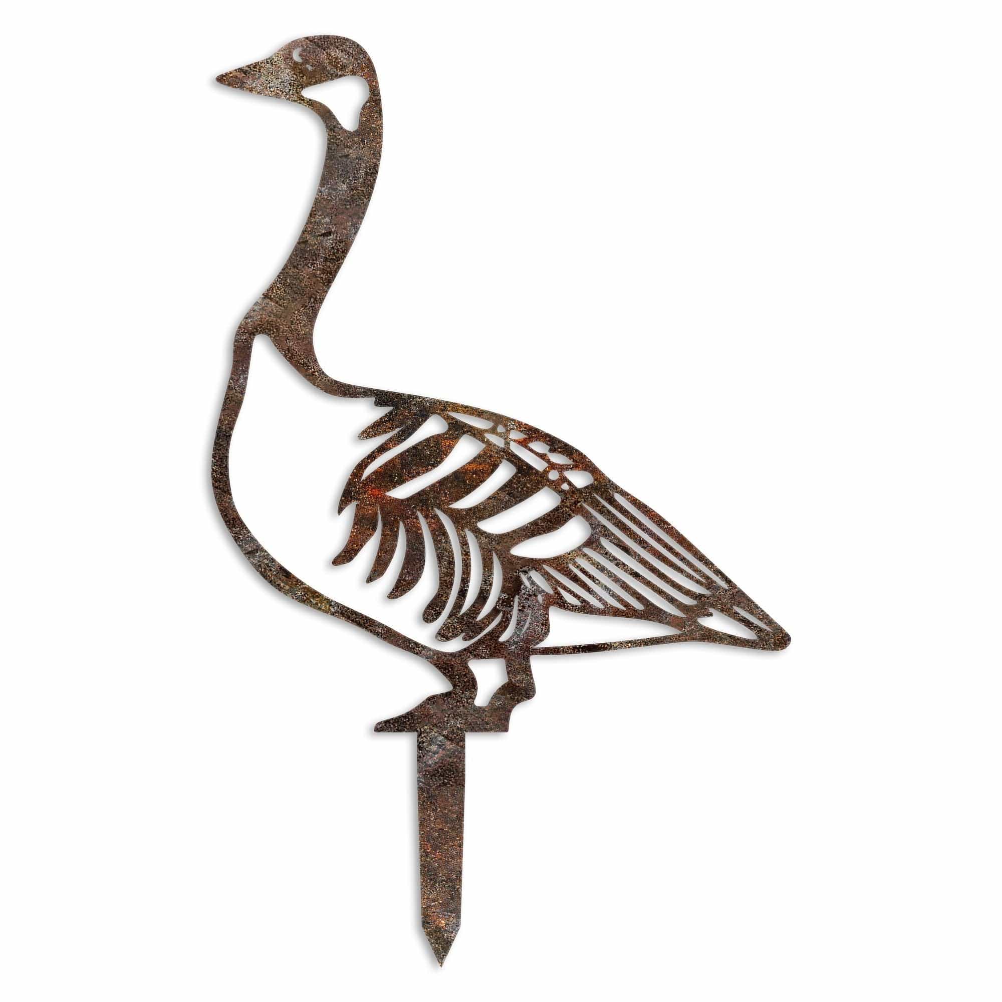 Decoratiune gradina GOOSE A-03, maro, metal, 37x44 cm