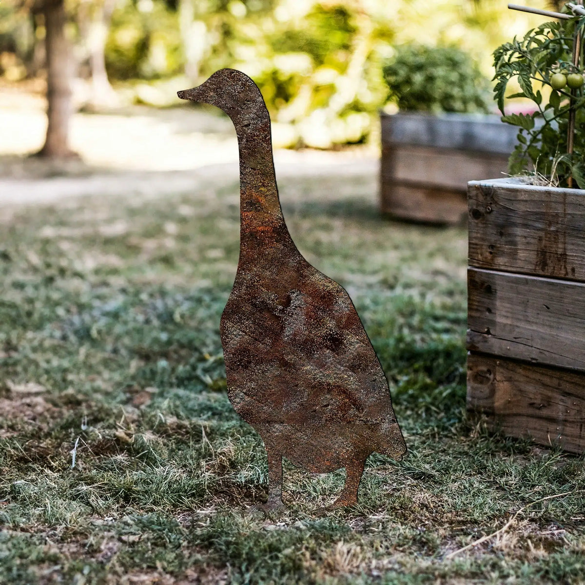 Decoratiune gradina GOOSE A-04, maro, metal, 26x50 cm