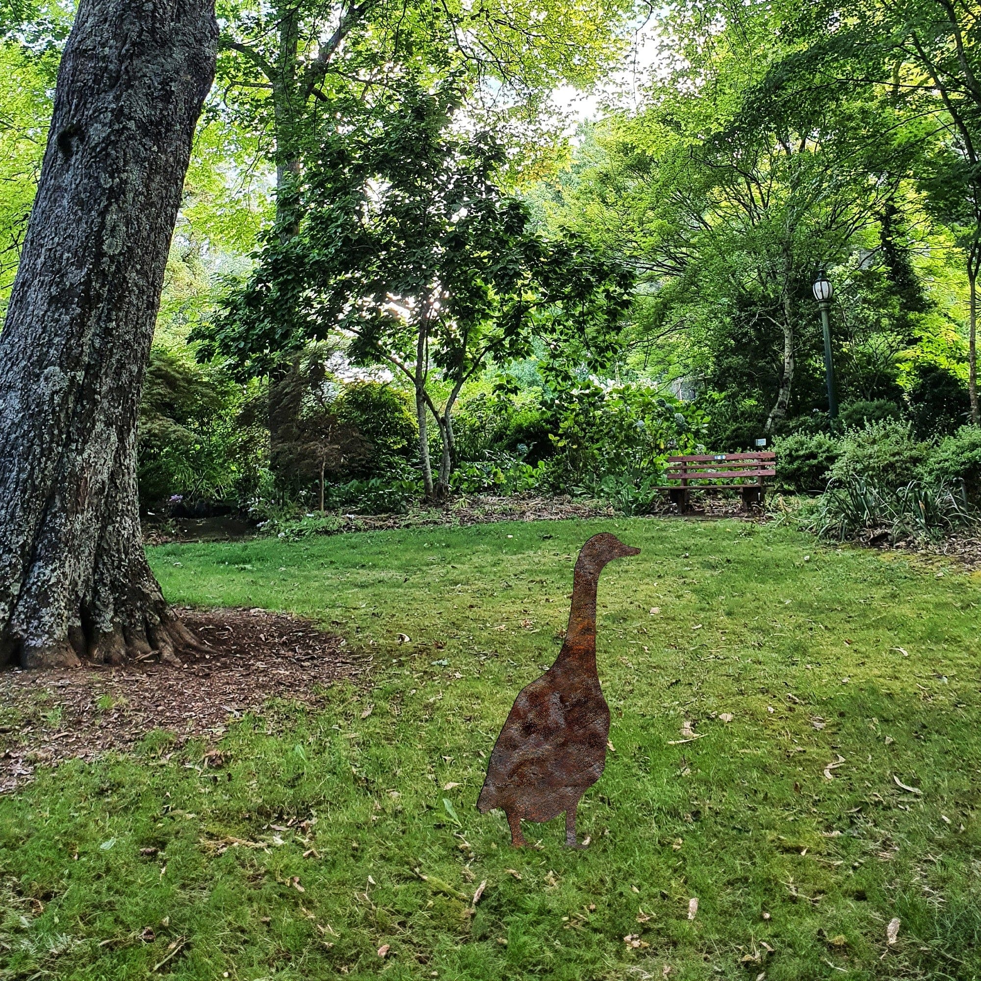 Decoratiune gradina GOOSE A-04, maro, metal, 26x50 cm