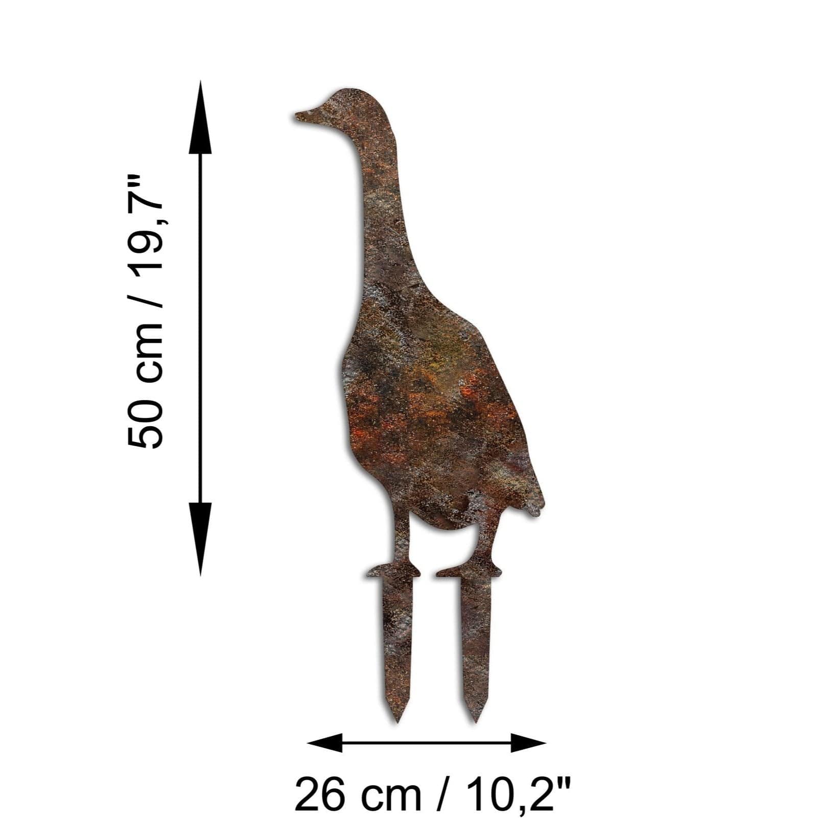 Decoratiune gradina GOOSE A-04, maro, metal, 26x50 cm