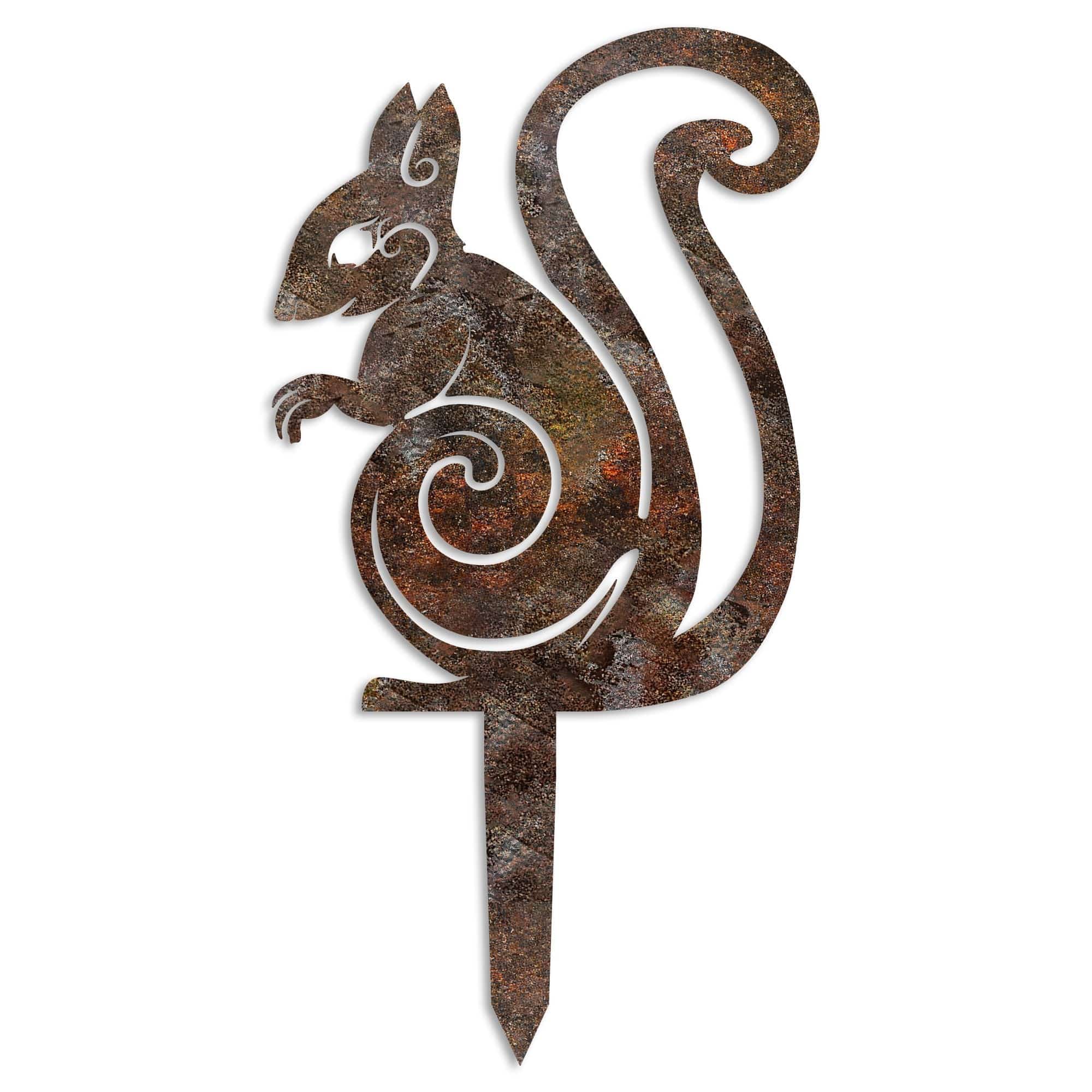 Decoratiune gradina SQUIRREL A-01, maro, metal, 23x29 cm