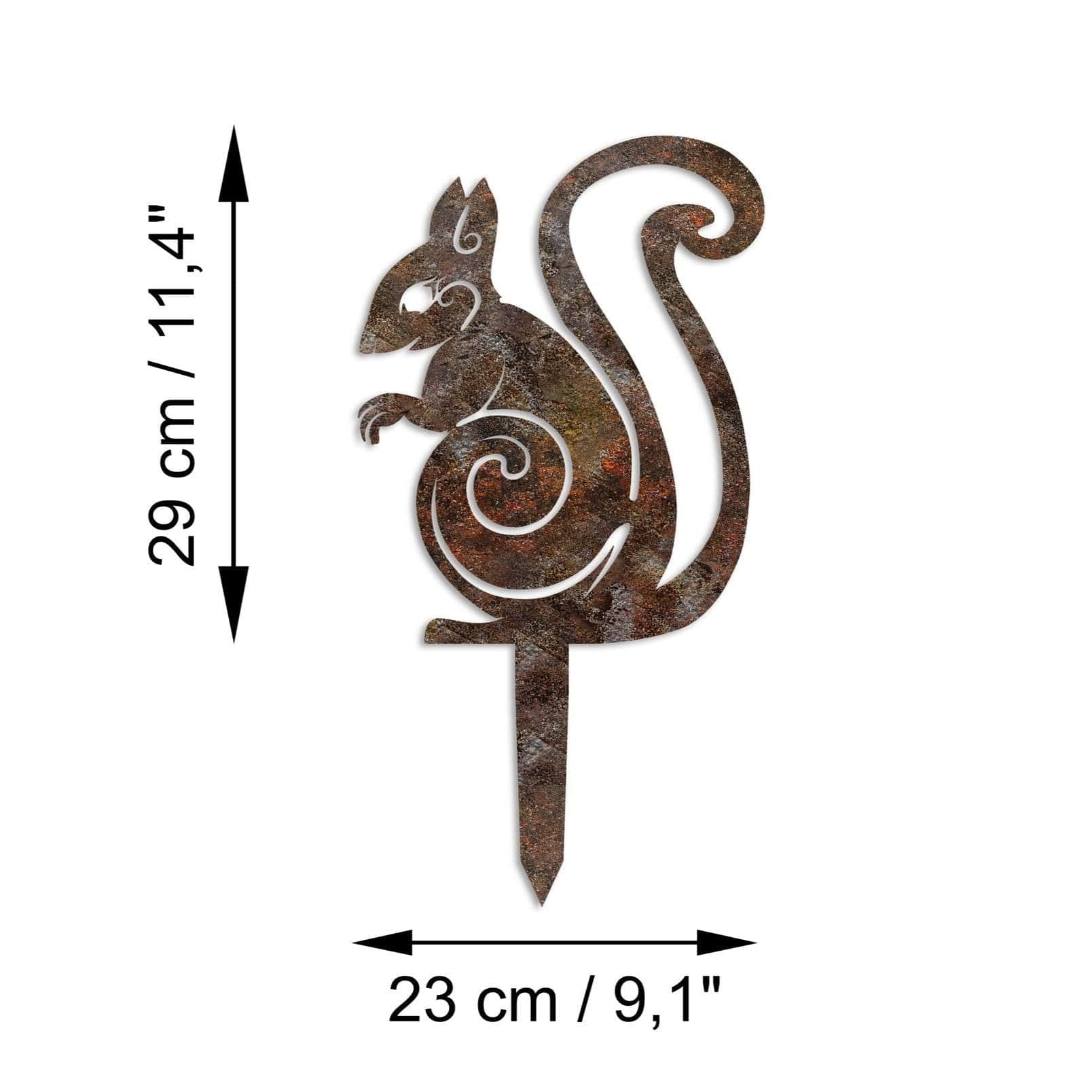 Decoratiune gradina SQUIRREL A-01, maro, metal, 23x29 cm