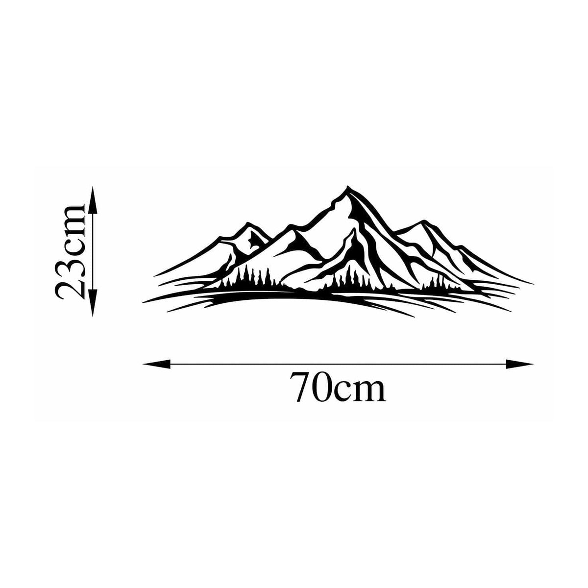 Decoratiune perete 891TNL3141, negru, metal, 70x23 cm