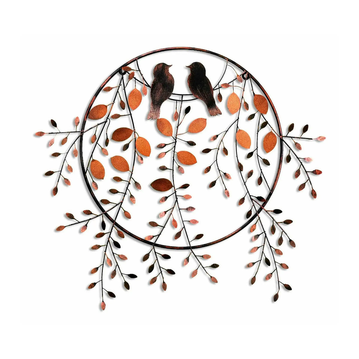 Decoratiune perete 930DYU1235, caramiziu/negru, metal, 86x75 cm