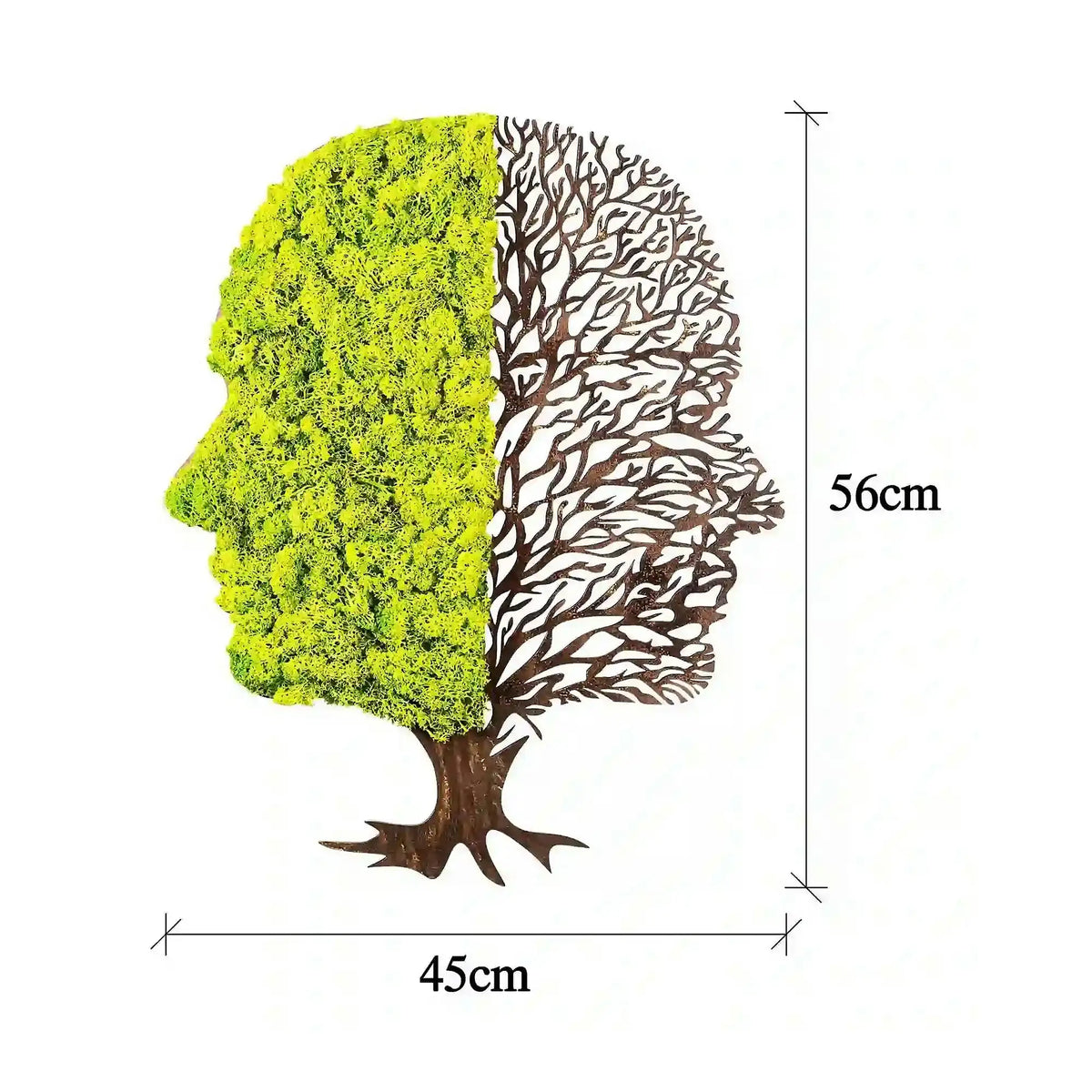 Decoratiune perete 931NTR1110, verde/maro, 45x56 cm
