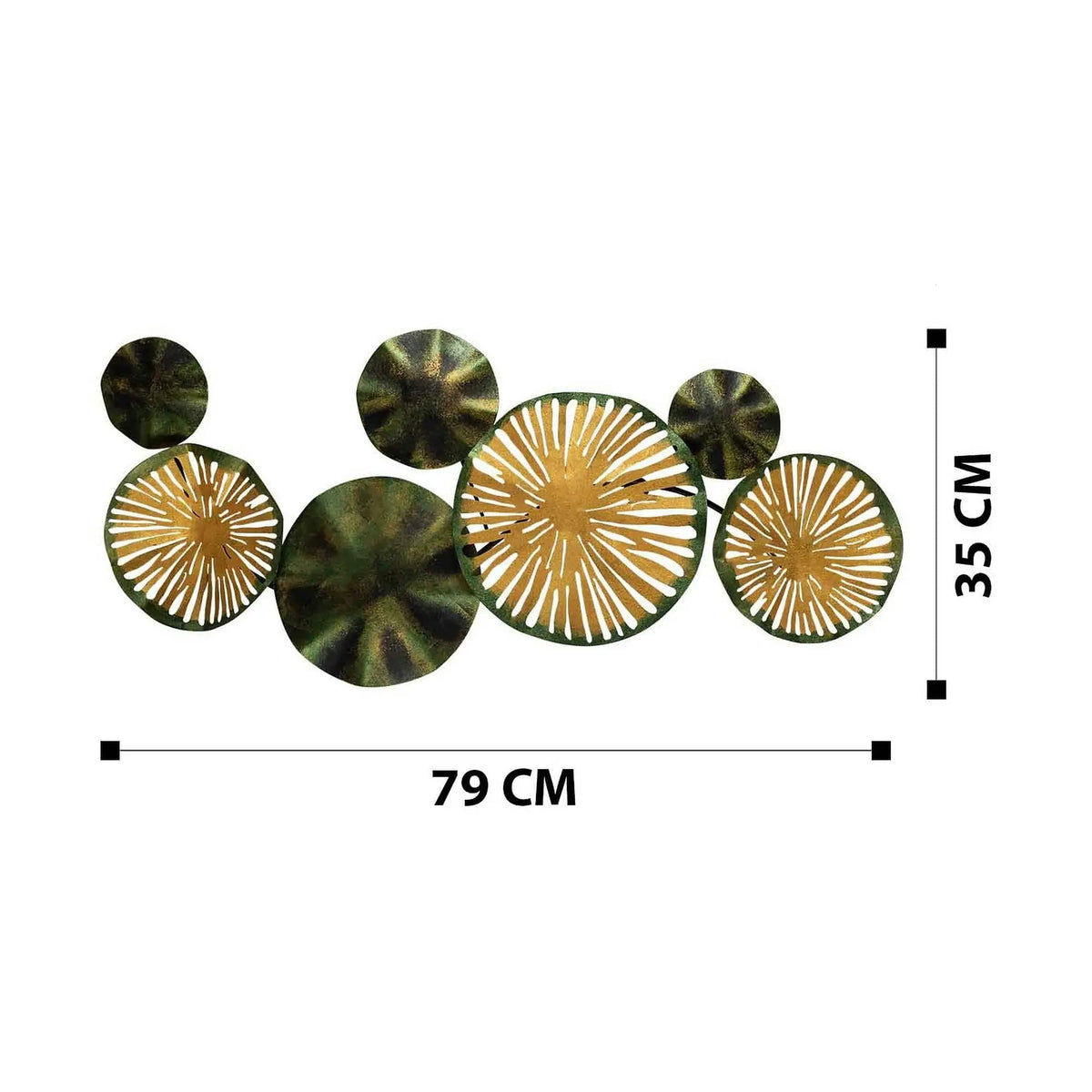 Decoratiune perete ASTRID - CH102-1, verde/auriu, metal, 79x35 cm