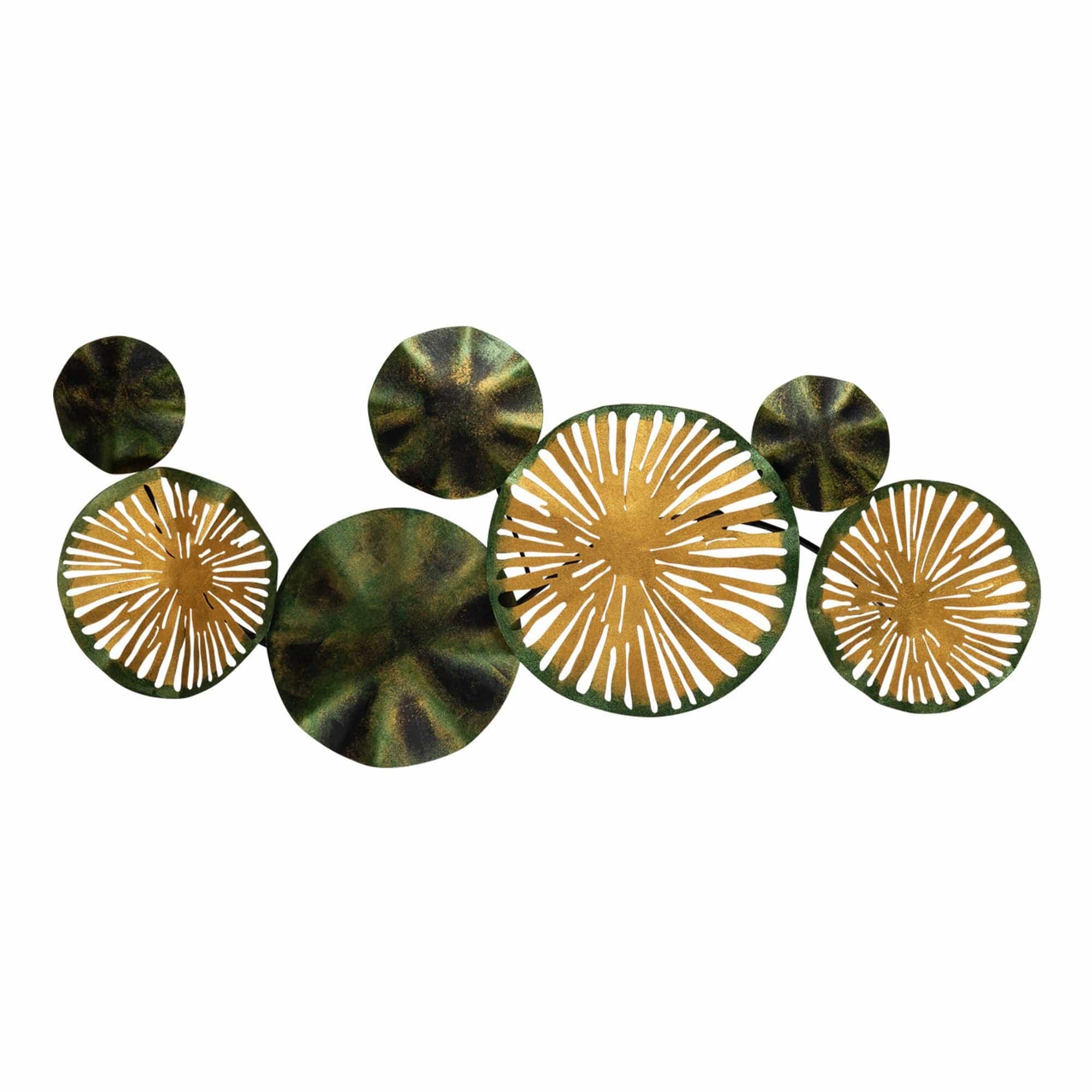 Decoratiune perete ASTRID - CH102-1, verde/auriu, metal, 79x35 cm