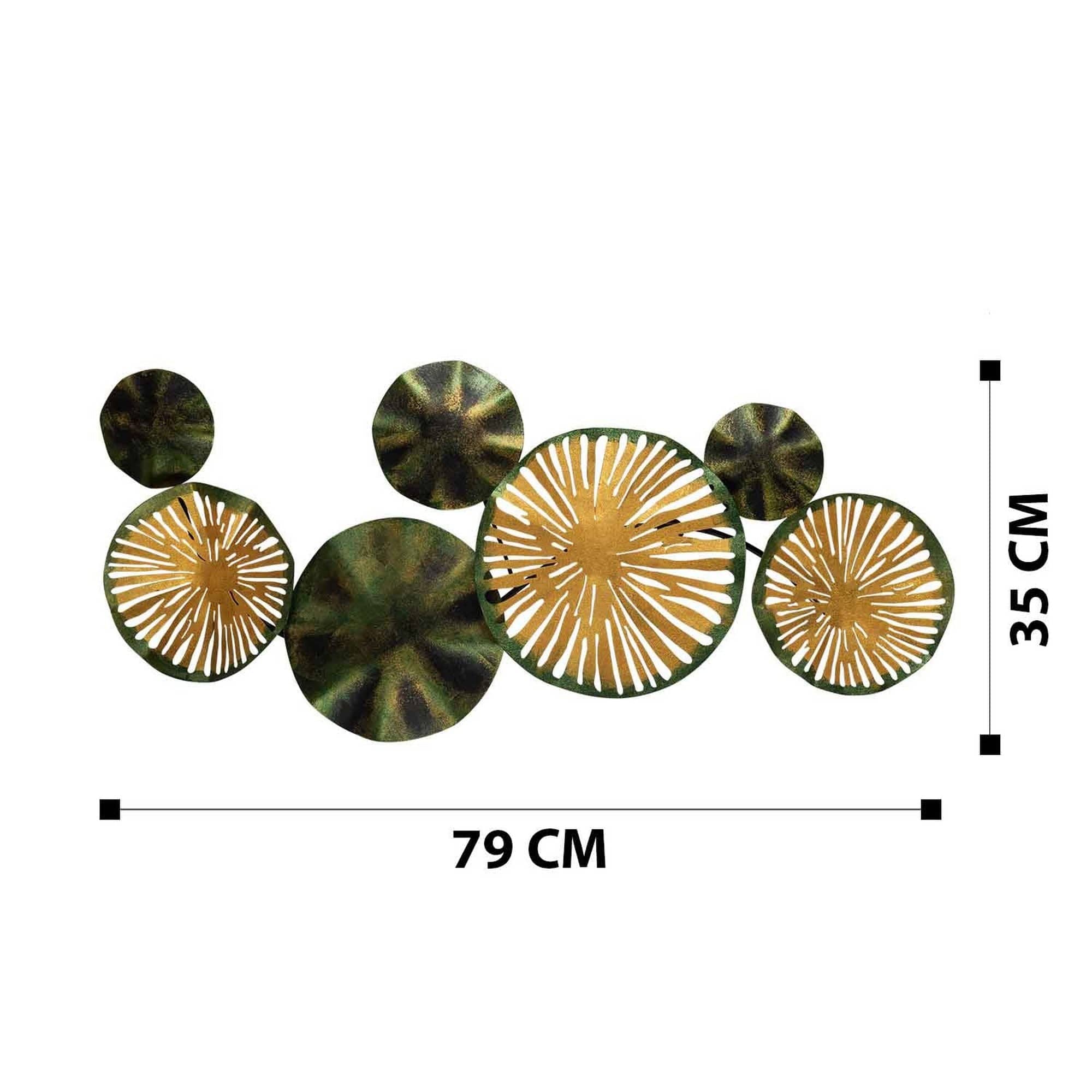 Decoratiune perete ASTRID - CH102-1, verde/auriu, metal, 79x35 cm