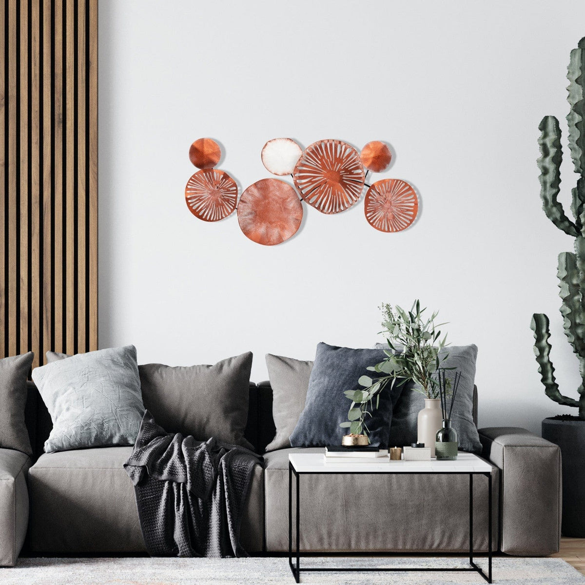 Decoratiune perete ASTRID - CH102-4, cupru, metal, 79x35 cm