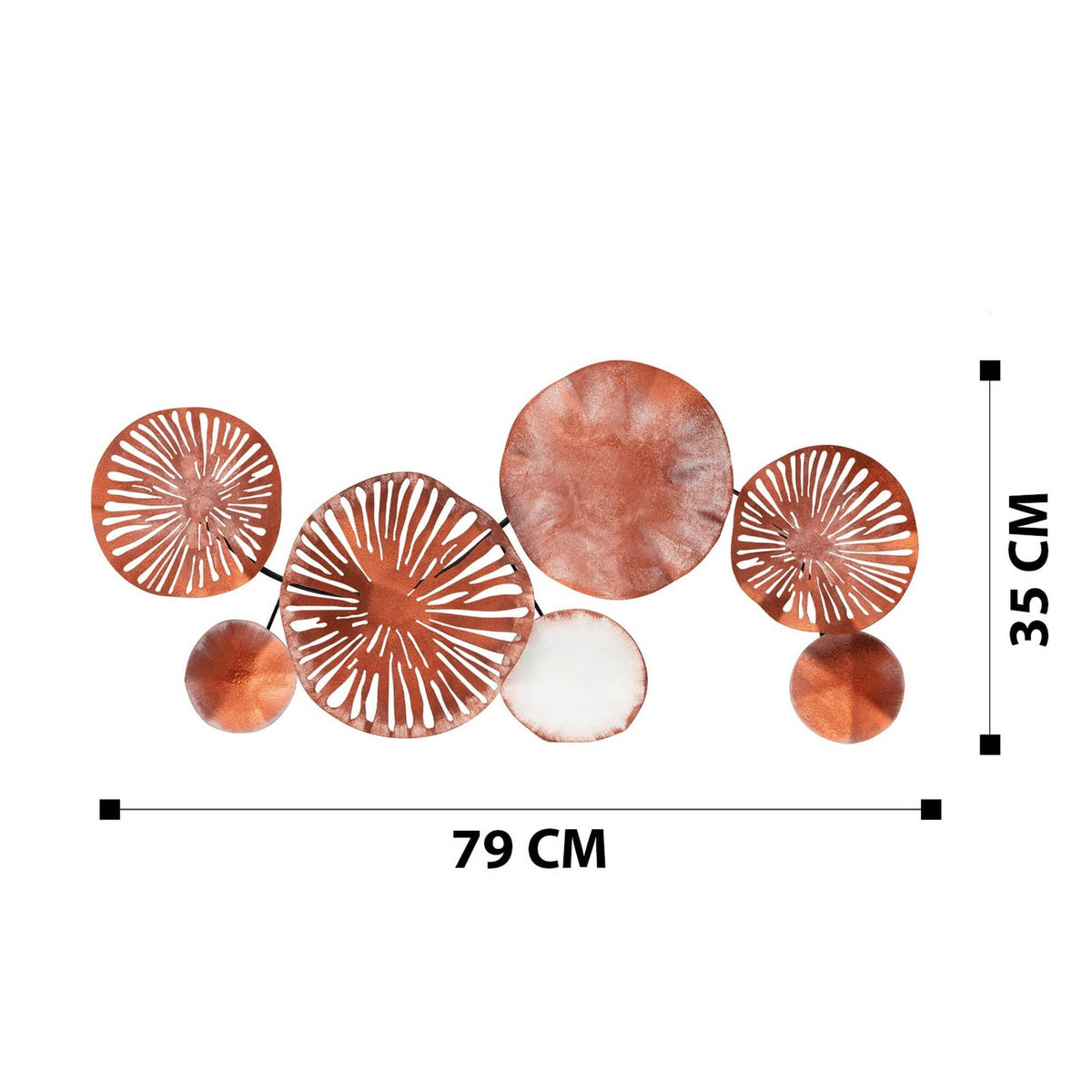 Decoratiune perete ASTRID - CH102-4, cupru, metal, 79x35 cm