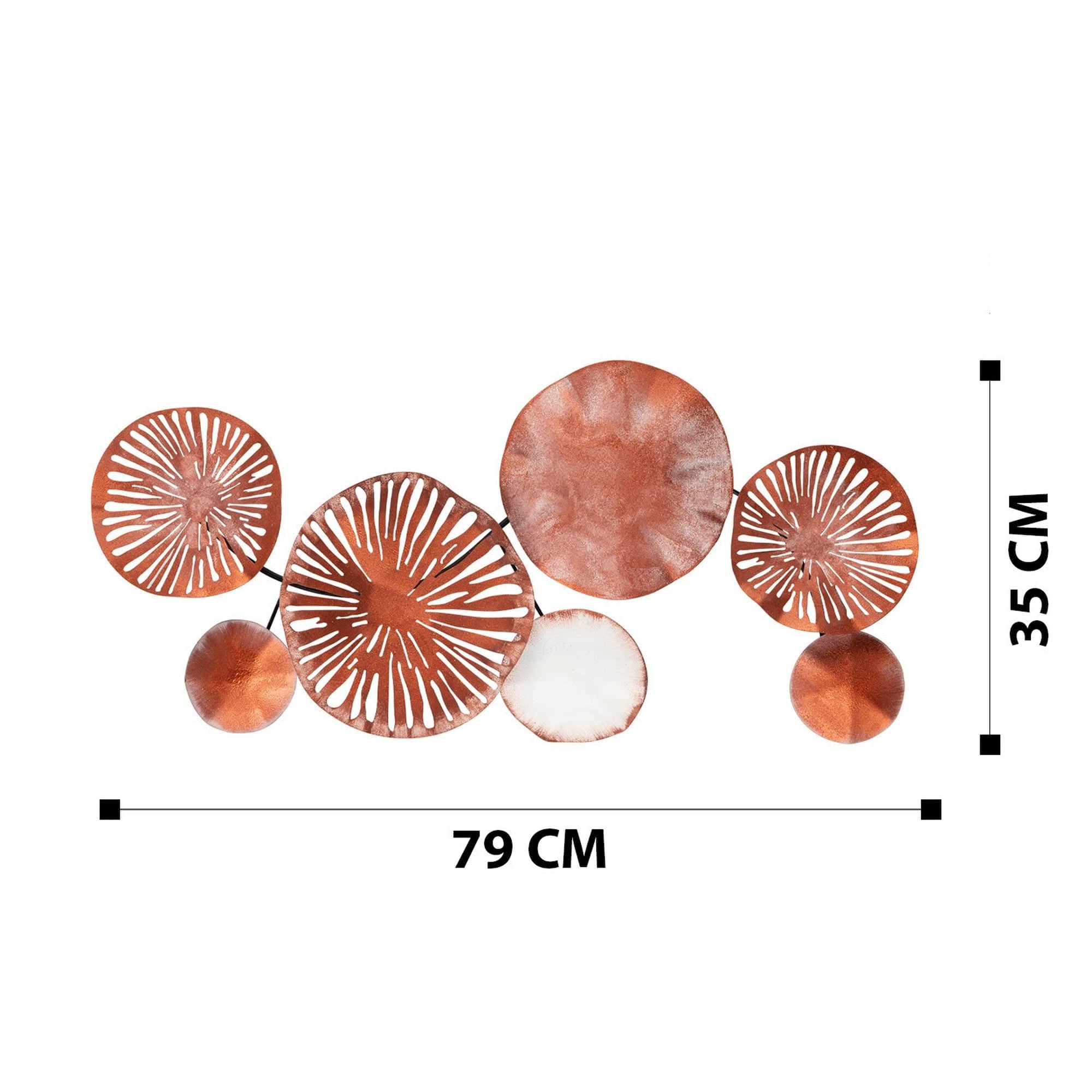 Decoratiune perete ASTRID - CH102-4, cupru, metal, 79x35 cm