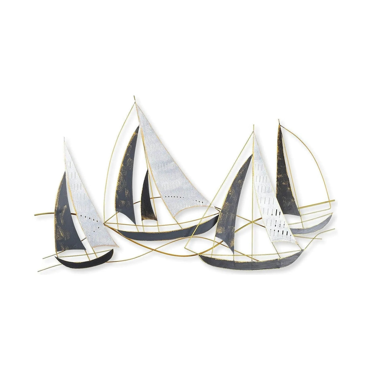Decoratiune perete BARBAROS, auriu/gri, metal, 125x8x74 cm