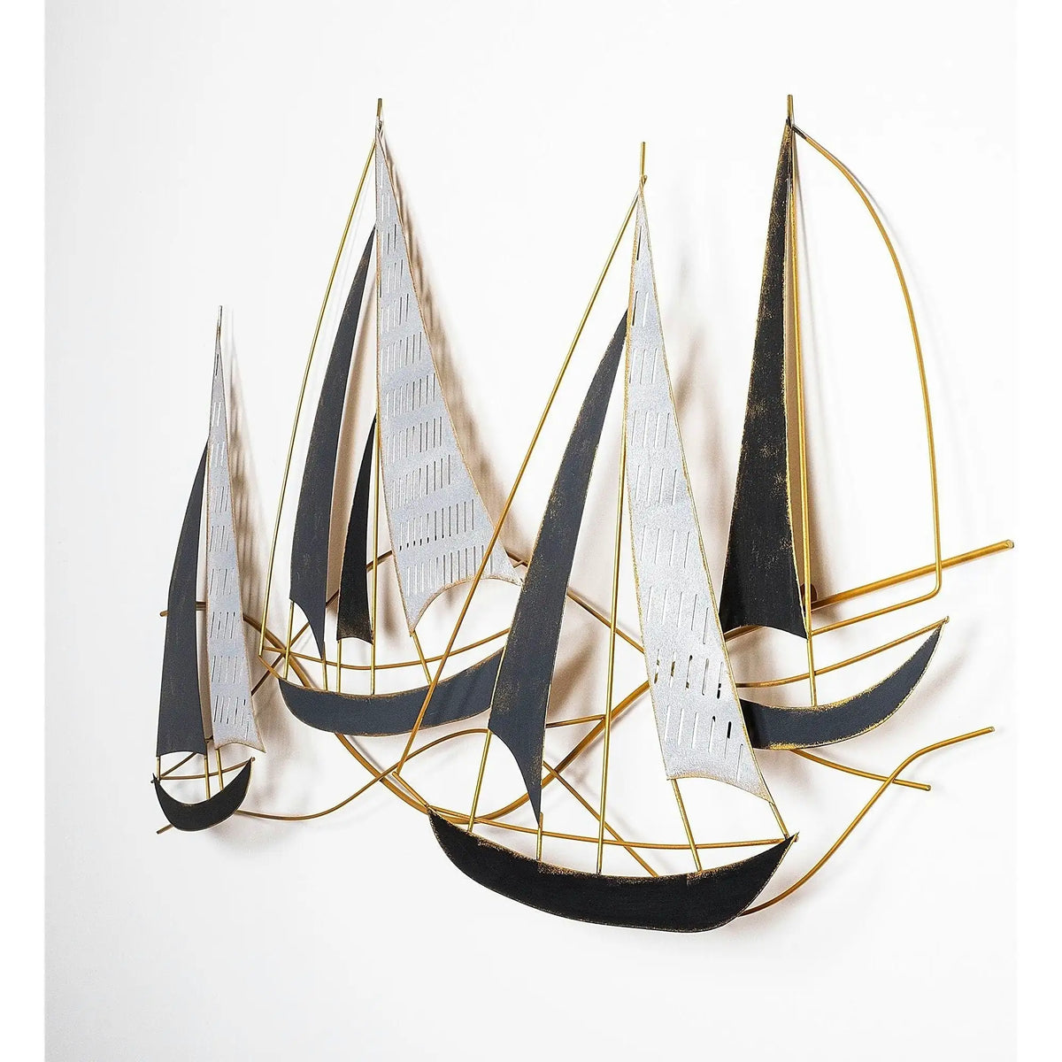 Decoratiune perete BARBAROS, auriu/gri, metal, 125x8x74 cm