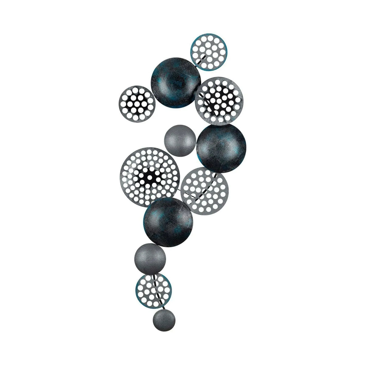 Decoratiune perete BRONTE-CH103-4, gri inchis/albastru, metal, 90x8x42 cm