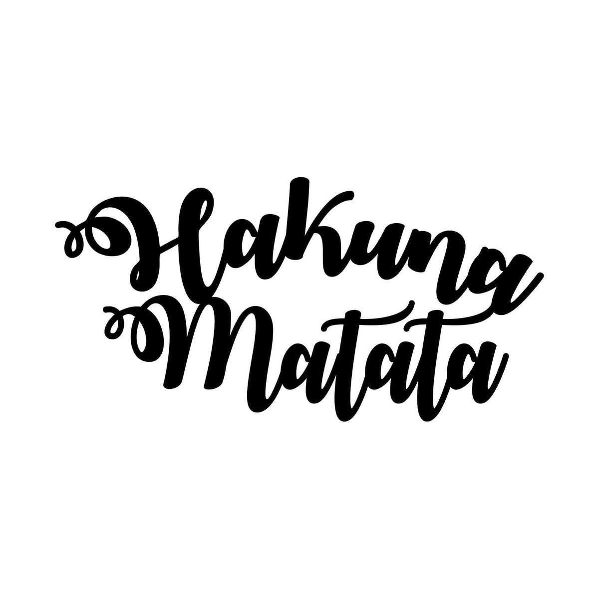 Decoratiune perete HAKUNA MATATA, negru, metal, 70x45 cm