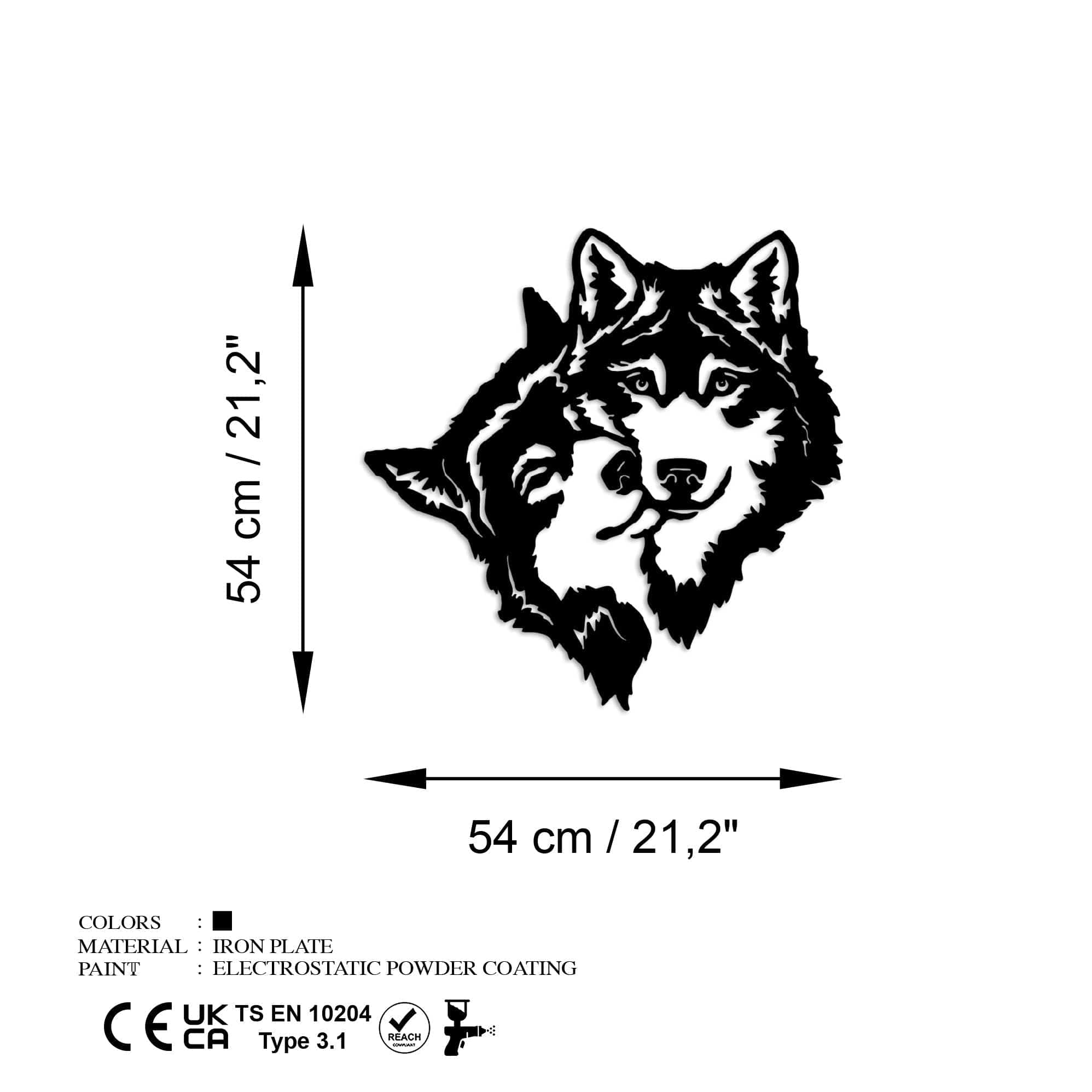 Decoratiune perete ITS LOVE, negru, metal, 54x54 cm